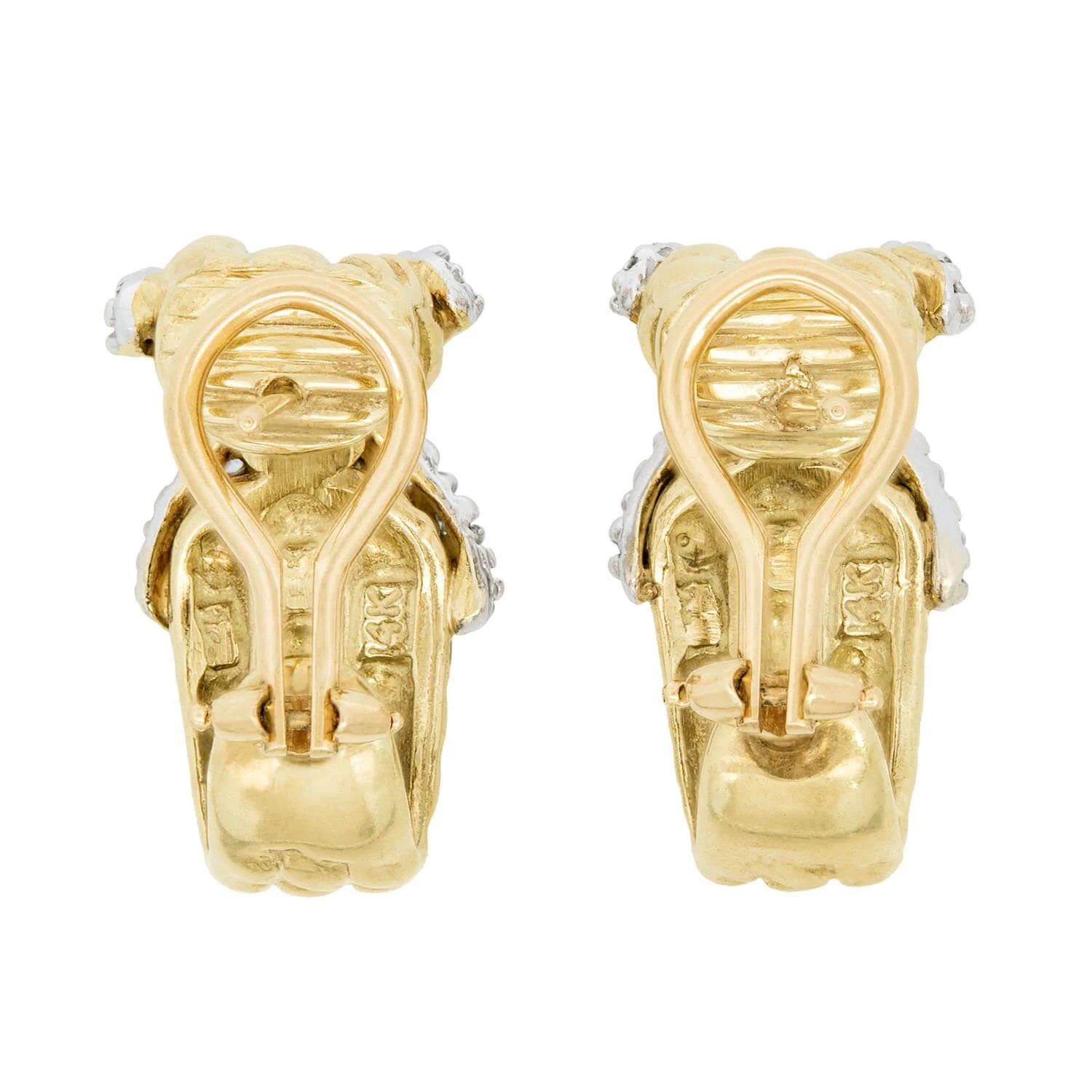 DAVID YURMAN Estate 14k Diamond "X" Hoop Earrings - Image 3