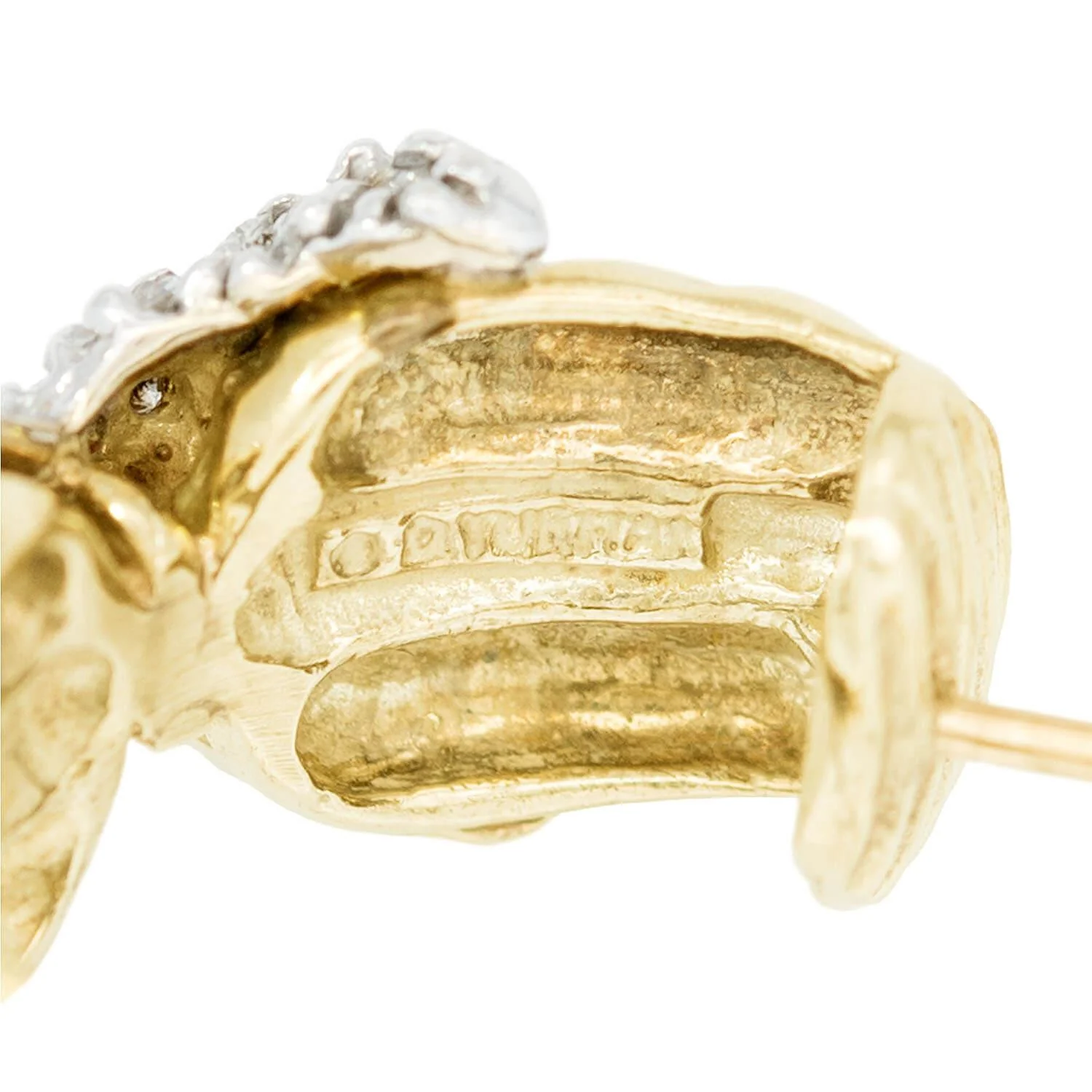 DAVID YURMAN Estate 14k Diamond "X" Hoop Earrings - Image 5