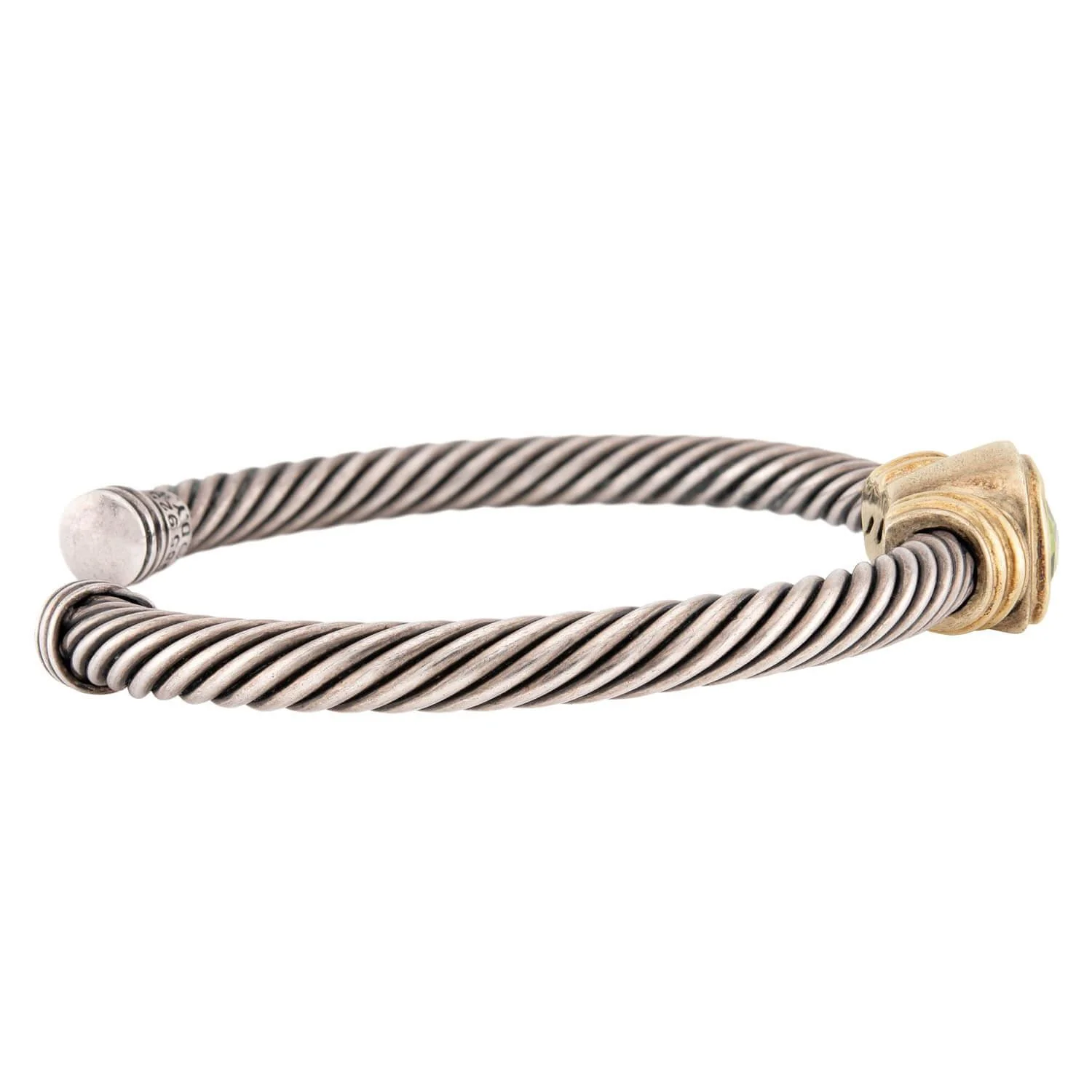 DAVID YURMAN Estate 14k/Sterling Silver Peridot Bracelet - Image 3