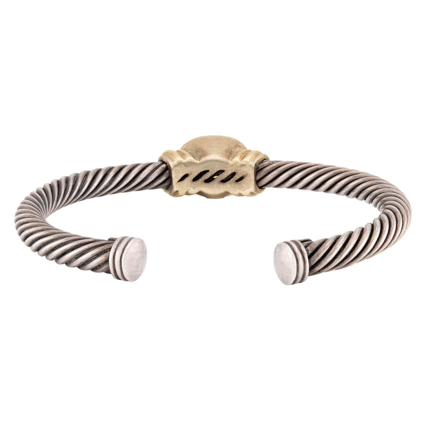 DAVID YURMAN Estate 14k/Sterling Silver Peridot Bracelet - Image 4