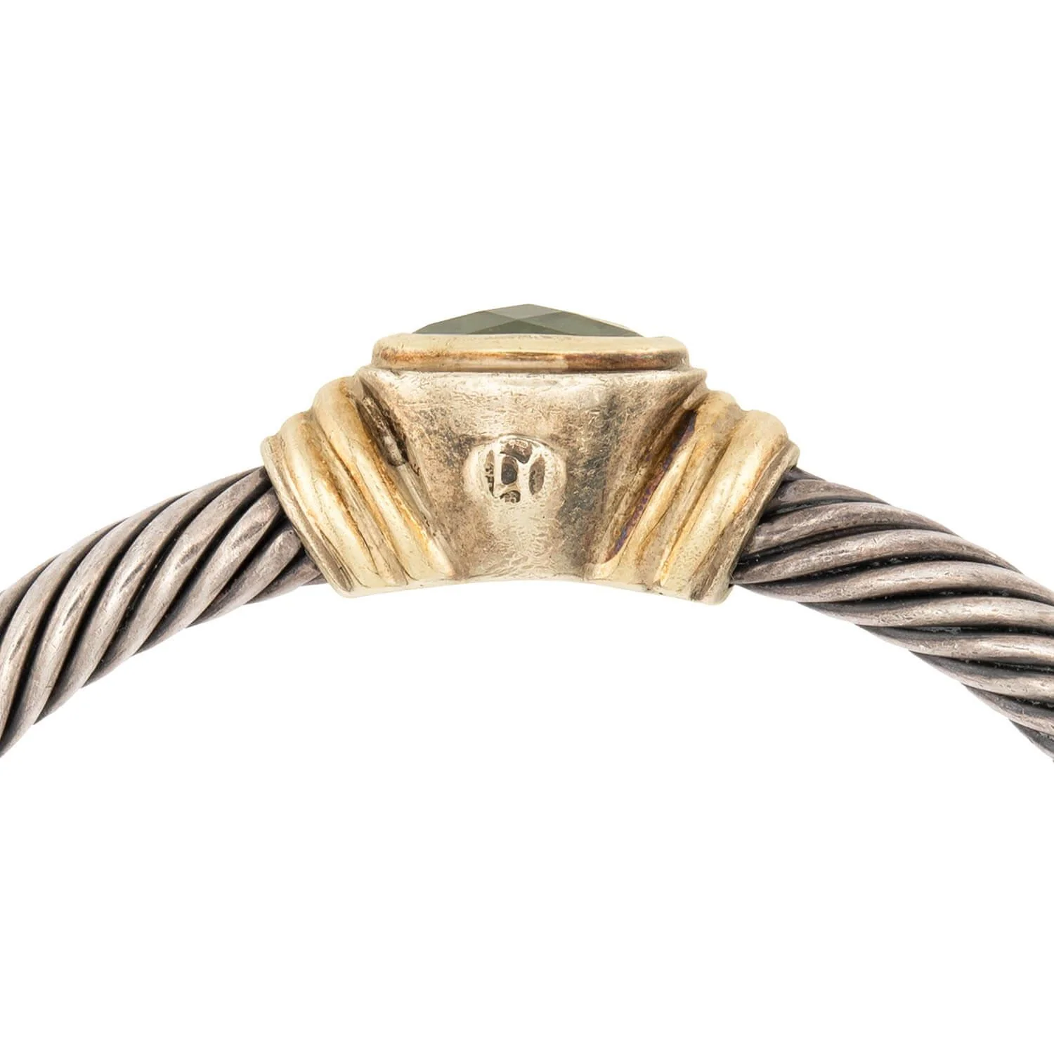 DAVID YURMAN Estate 14k/Sterling Silver Peridot Bracelet - Image 5