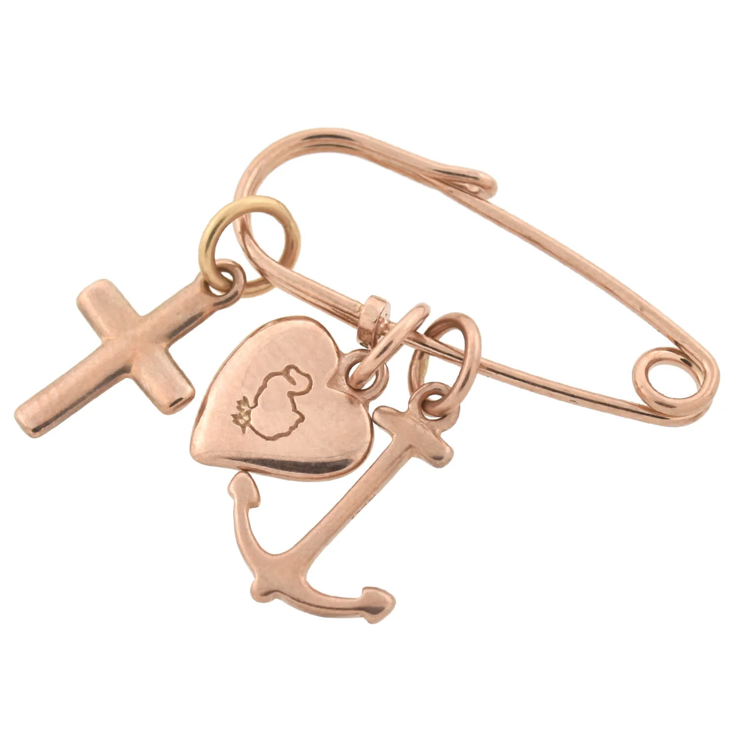 DODO Estate 9kt Rose Gold "Faith, Hope & Charity" Charm Pin - Image 3