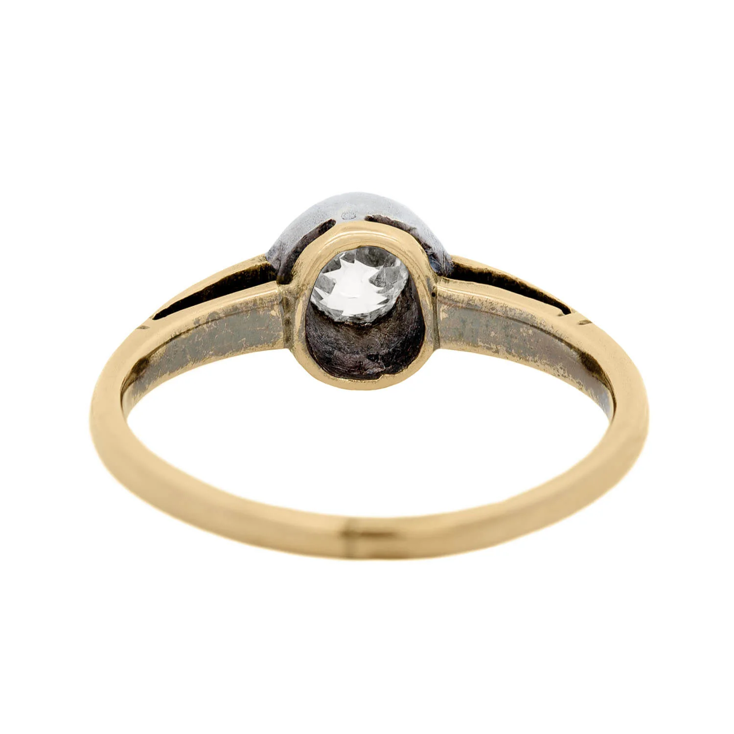 Early Victorian 14k/Sterling Silver Diamond Engagement Ring 0.60ct - Image 5