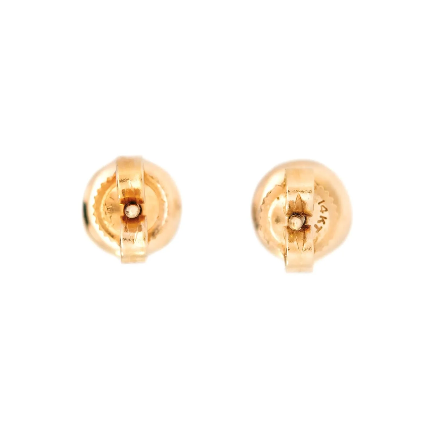 Edwardian 14/18k Moonstone Stud Earrings - Image 3