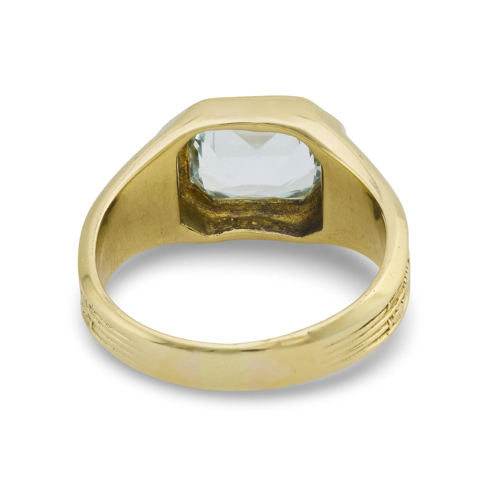 Edwardian 14k Aqua Cocktail Ring - Image 5