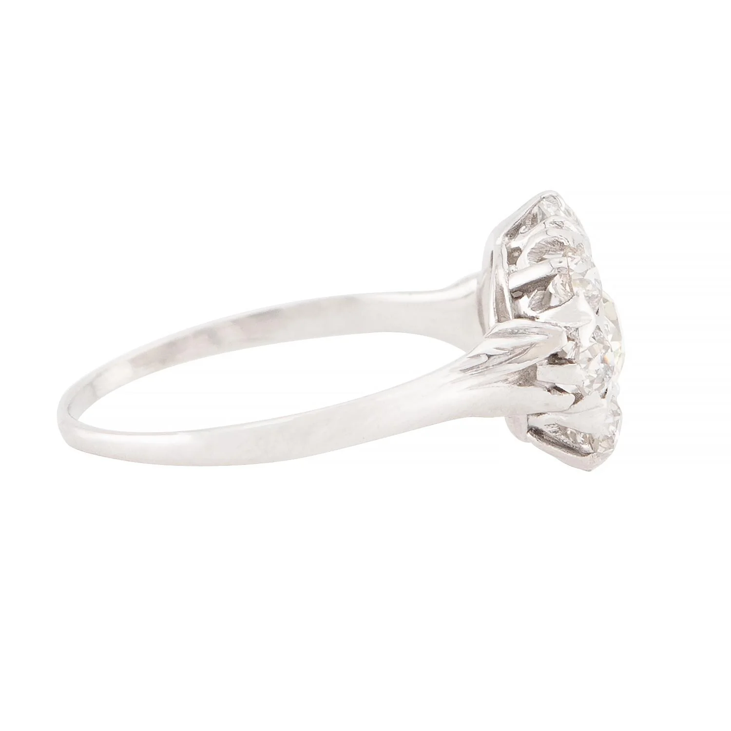 Edwardian 14k Diamond Cluster Ring - Image 3