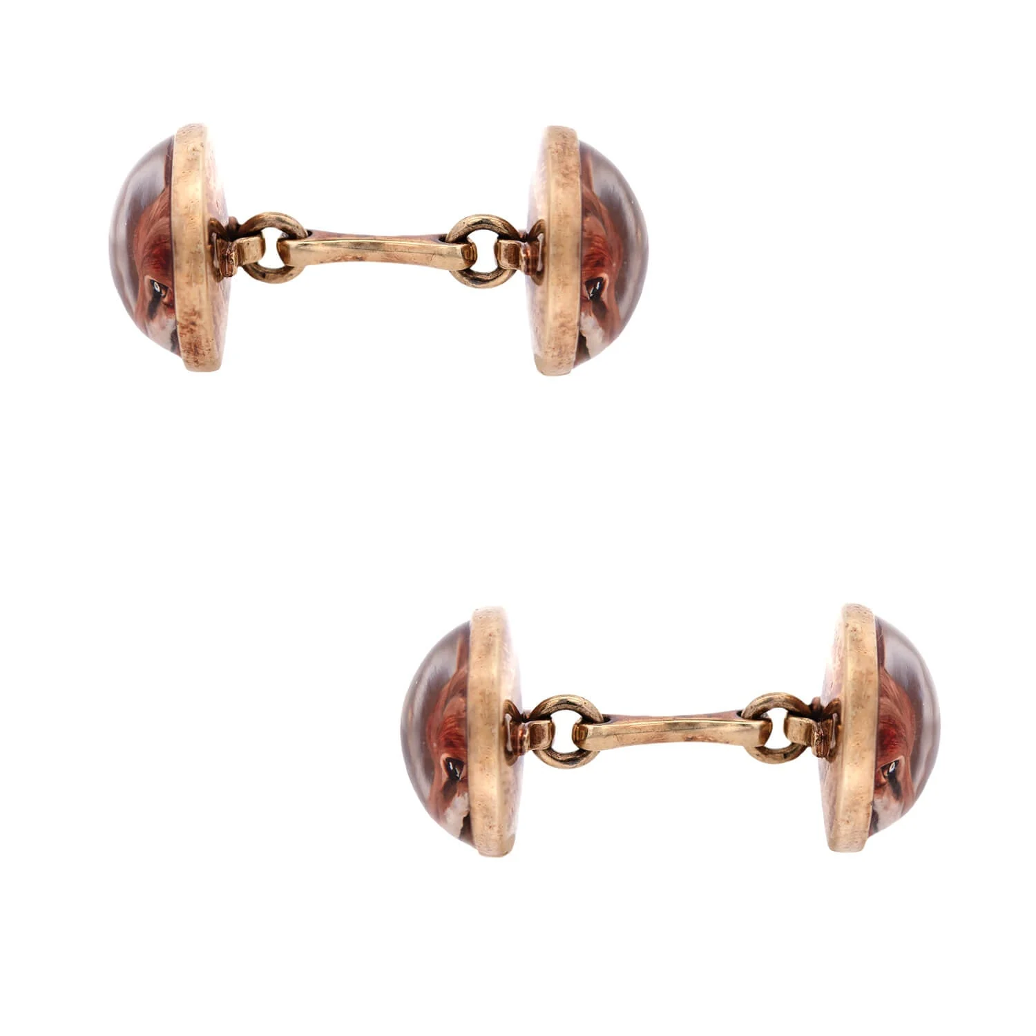 Edwardian 14k Essex Crystal Fox Cufflinks - Image 2