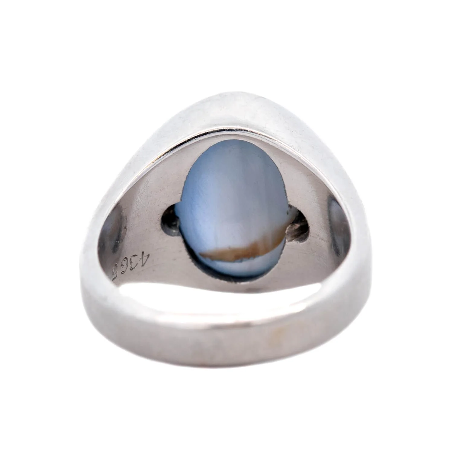 Edwardian 14k GIA Ceylon No Heat Sapphire and Diamond Flush Mount Ring 17.00ct - Image 5