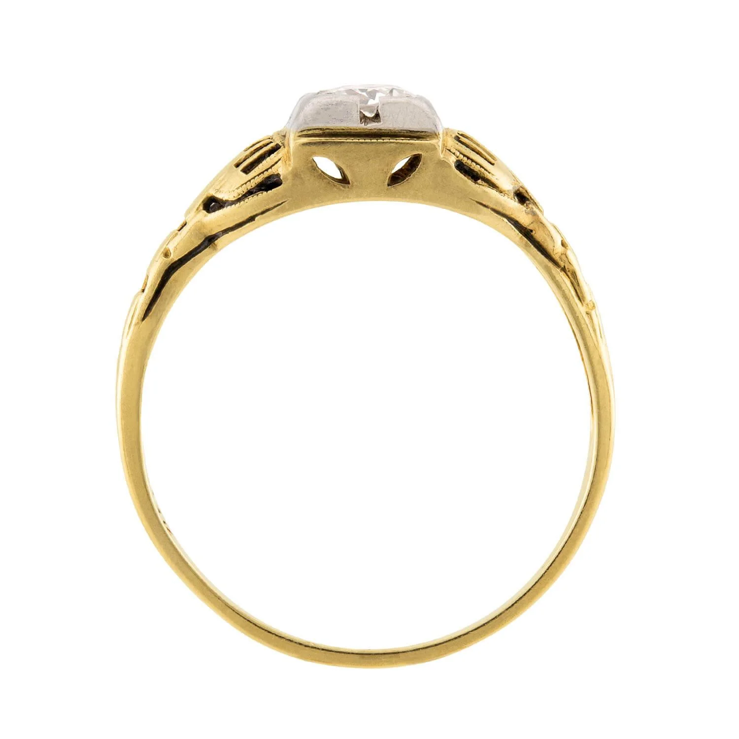 Edwardian 14k/Platinum Diamond Engagement Ring .30ct - Image 4