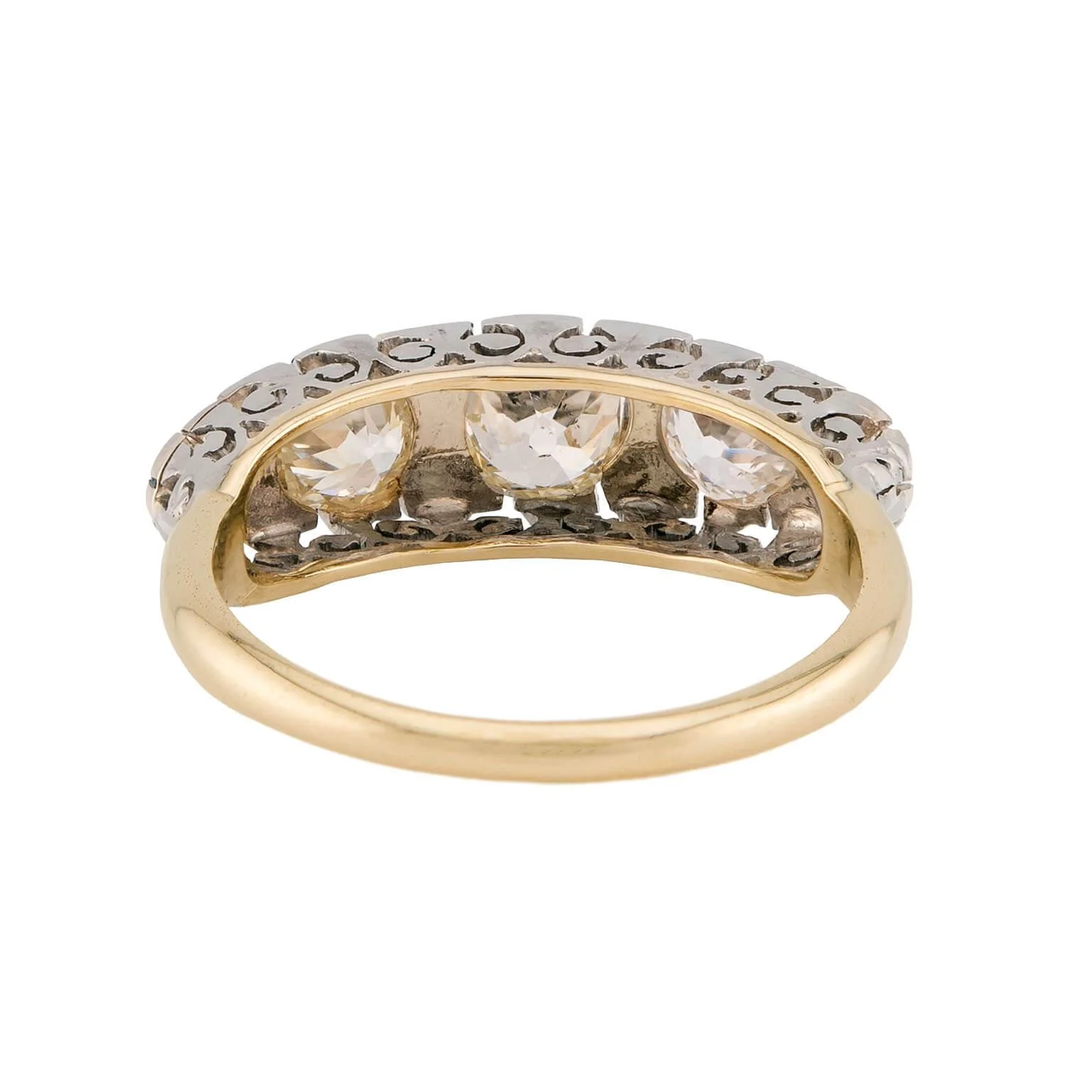 Edwardian 14k/Platinum Diamond Five Stone Ring - Image 3