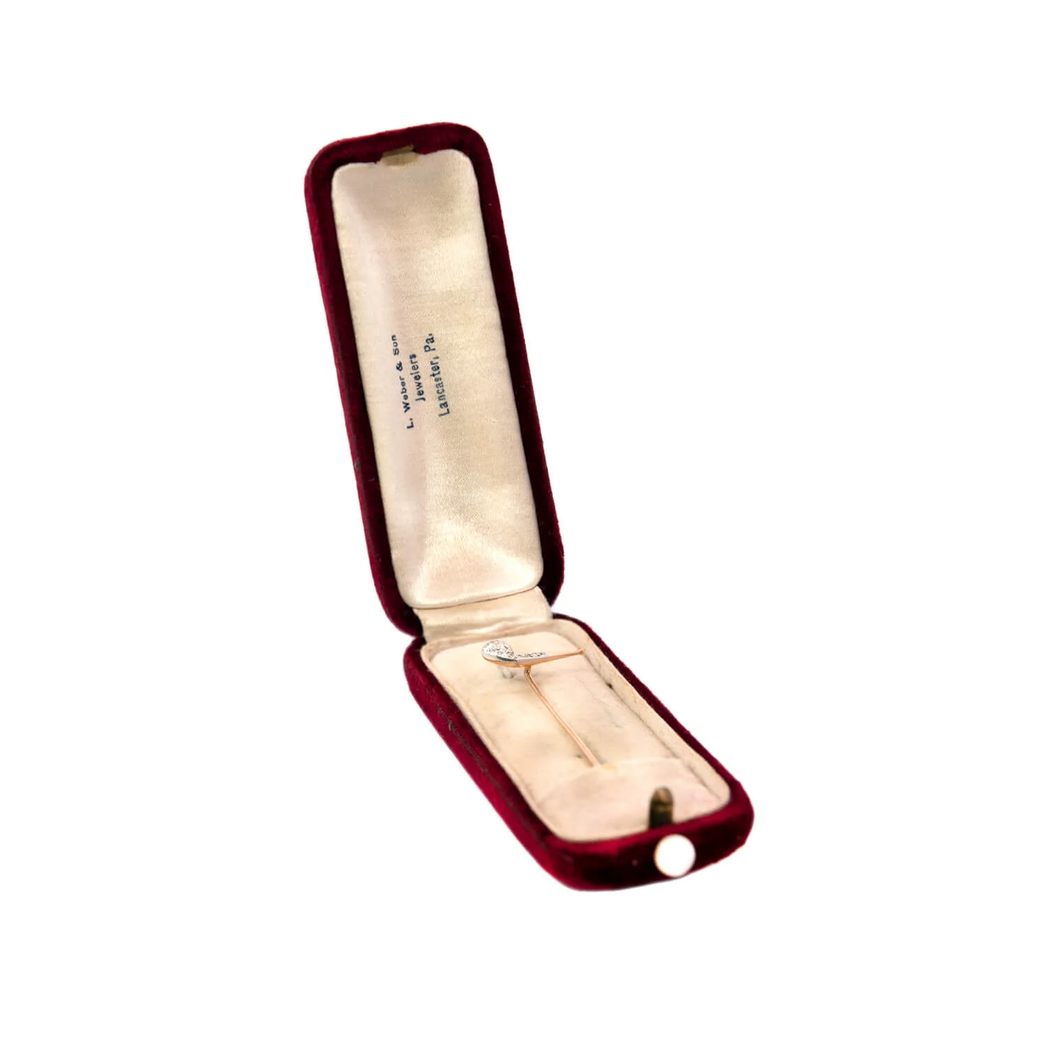 Edwardian 14k/Platinum Diamond Pipe Stick Pin - Image 6
