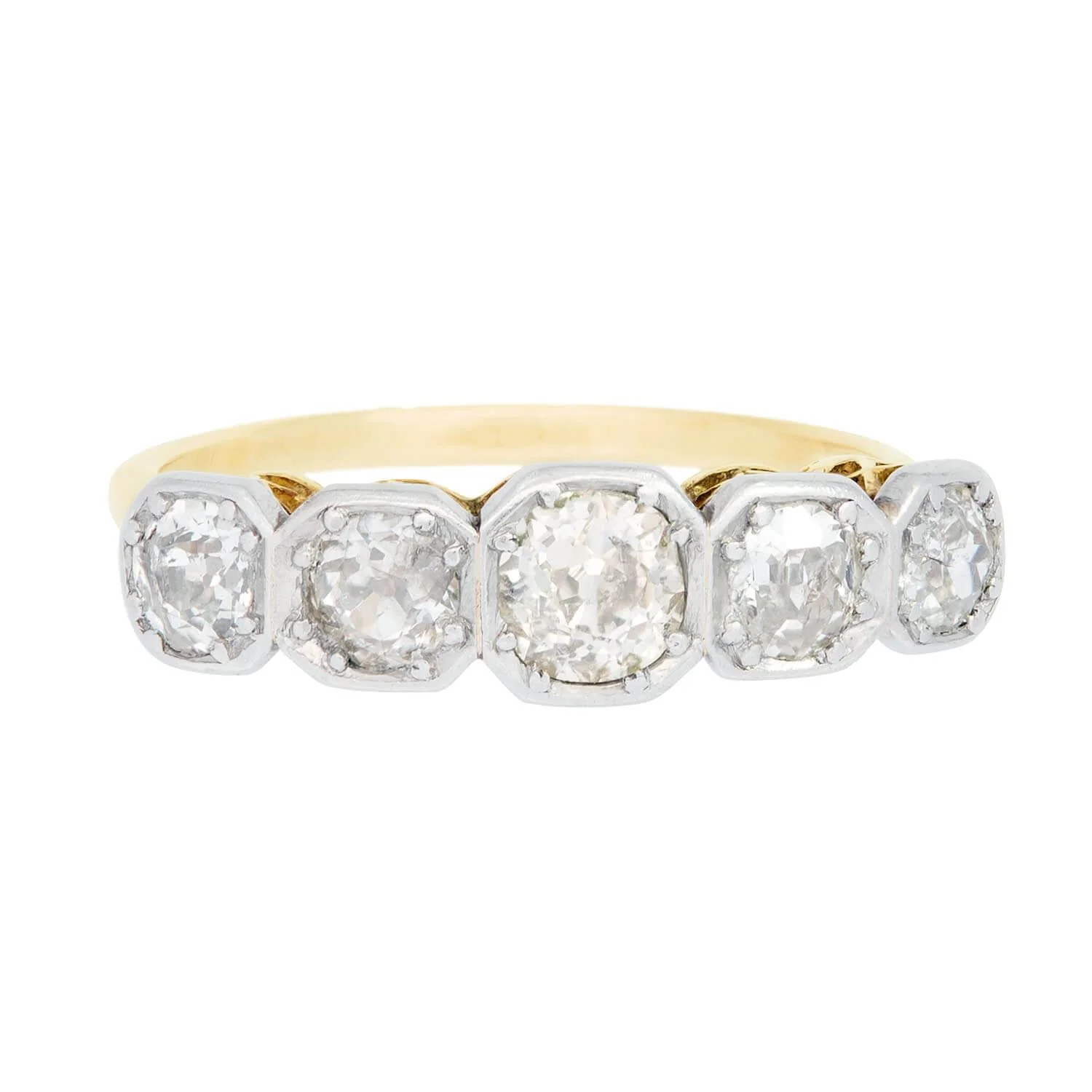 Edwardian 18k & Platinum 5 Stone Engagement Ring (On Hold) - Image 2
