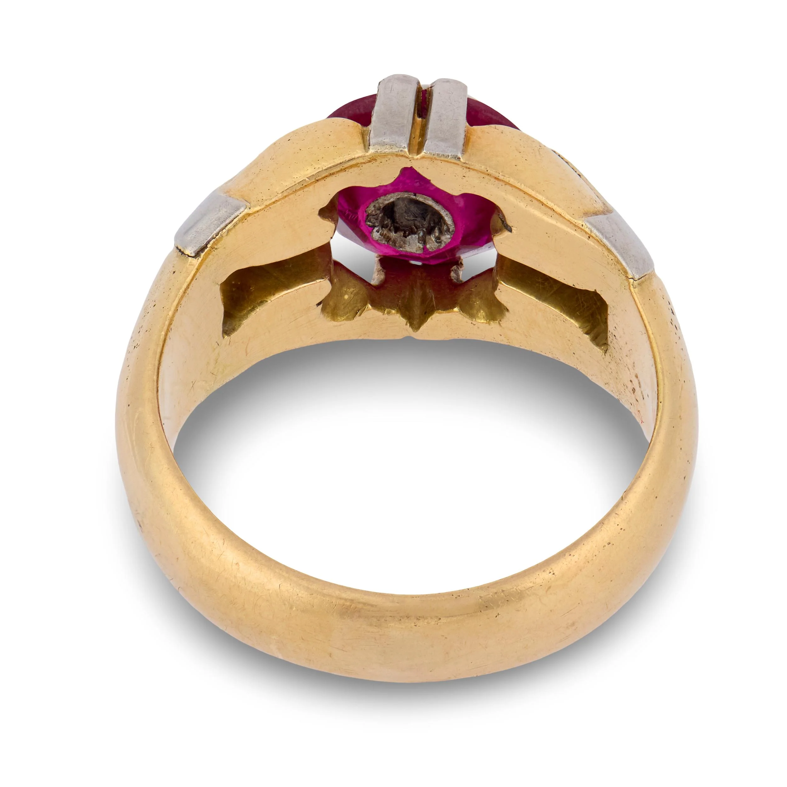 Edwardian 18k Diamond & Ruby Engagement Ring .40ct - Image 5