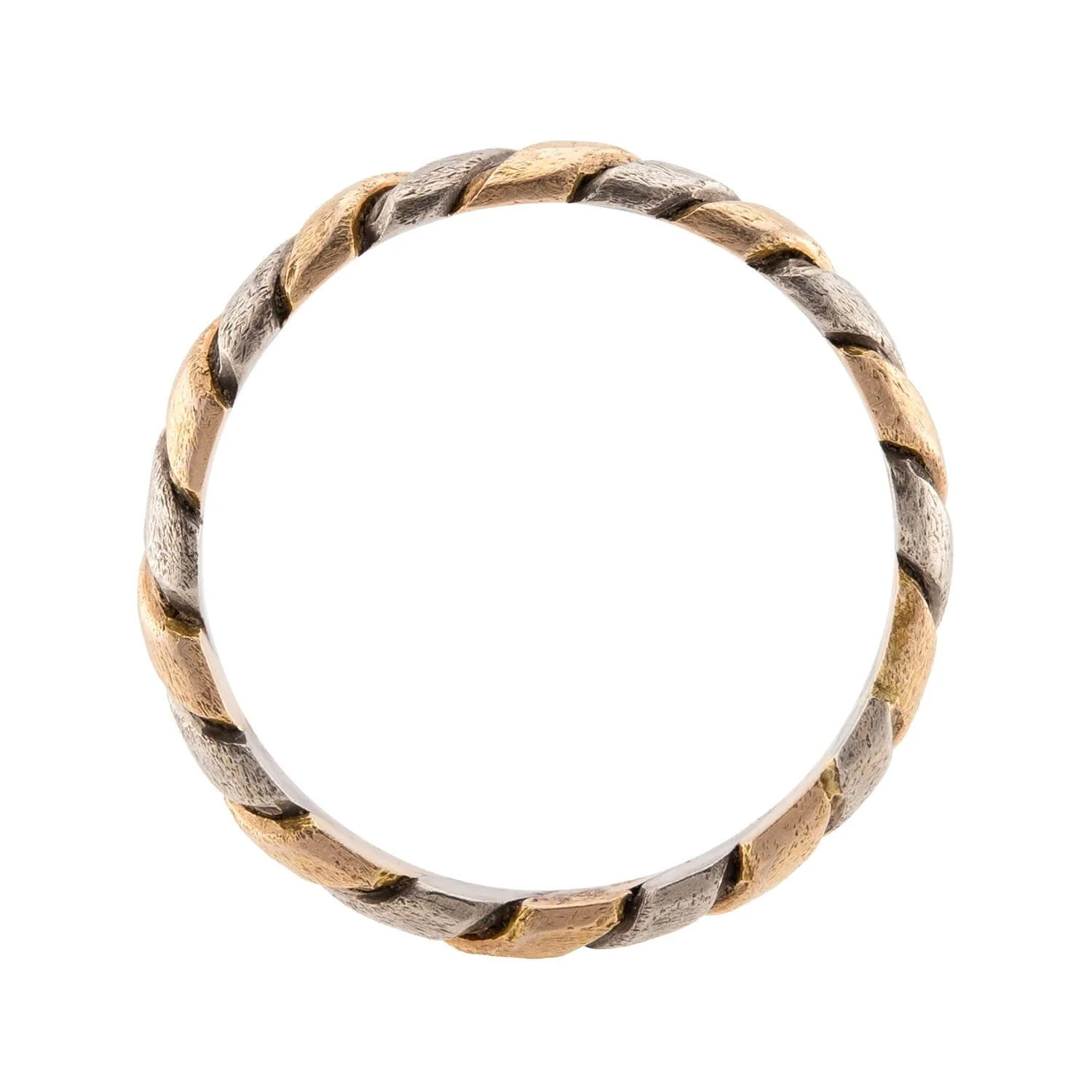 Edwardian 18k Mixed Metal Braided Band - Image 3