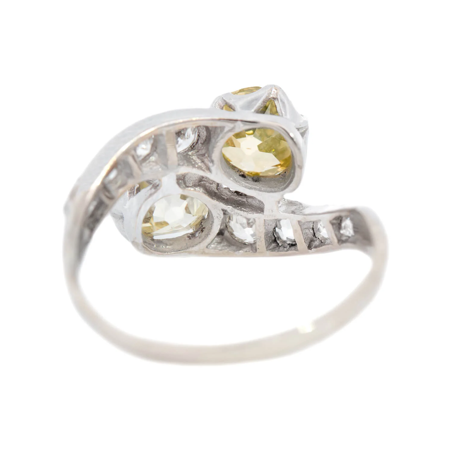 Edwardian 18k "Moi et Toi" Bypass Diamond Ring 2.85ctw - Image 5