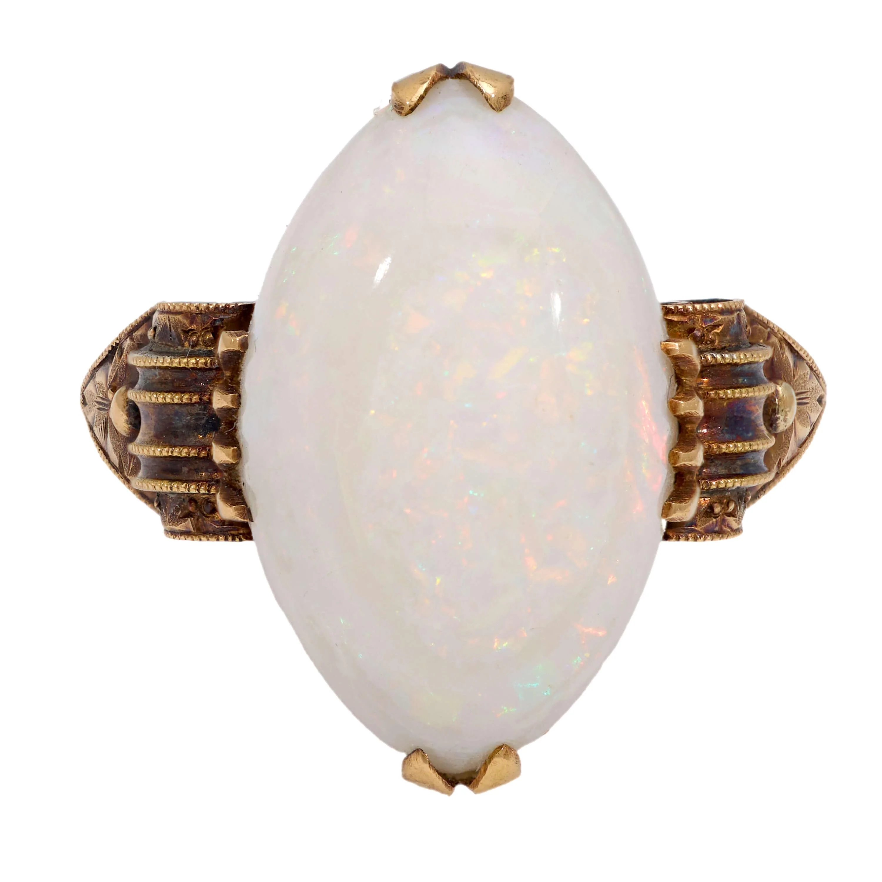 Art Nouveau 18k 10ctw+ Opal Ring - Image 2