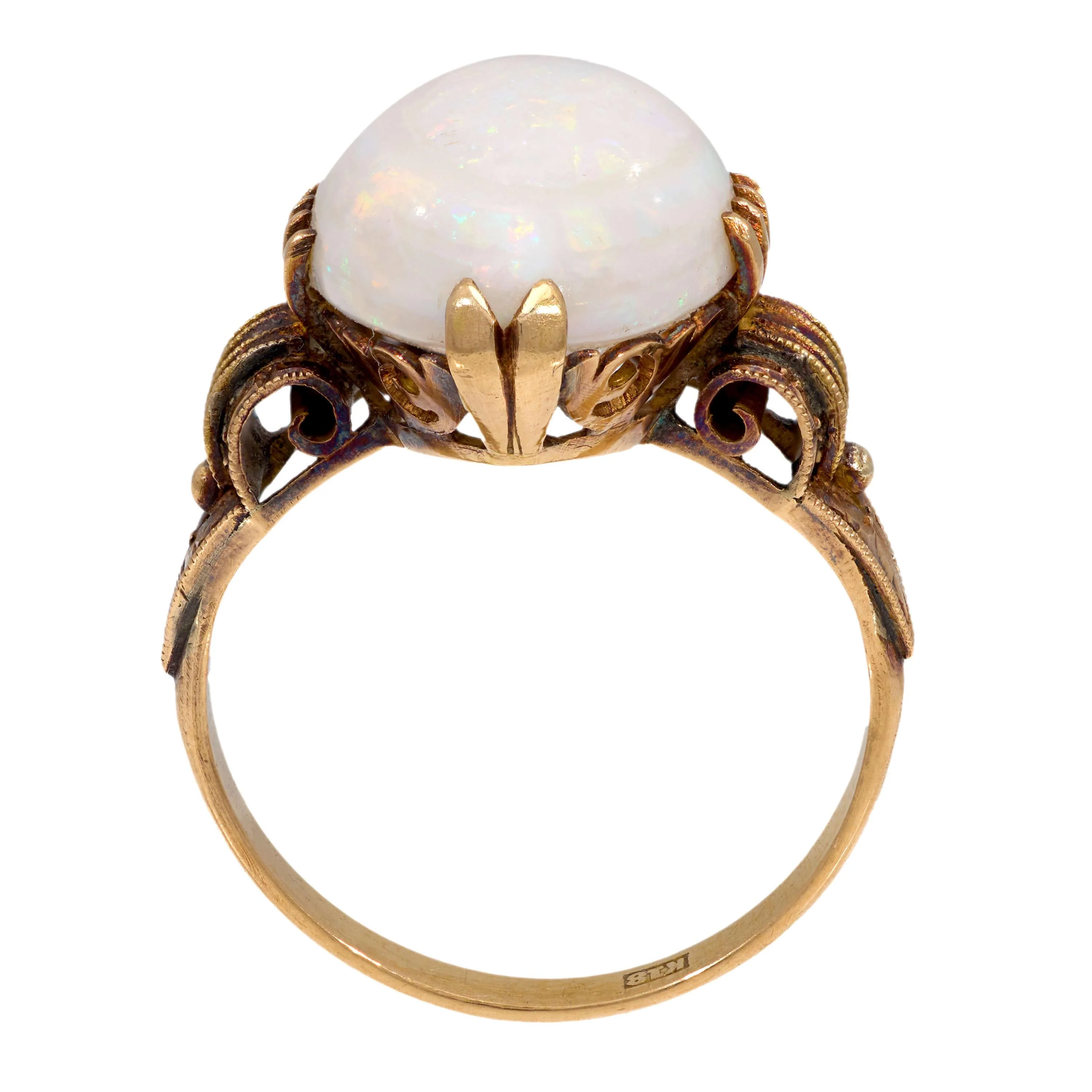 Art Nouveau 18k 10ctw+ Opal Ring - Image 4