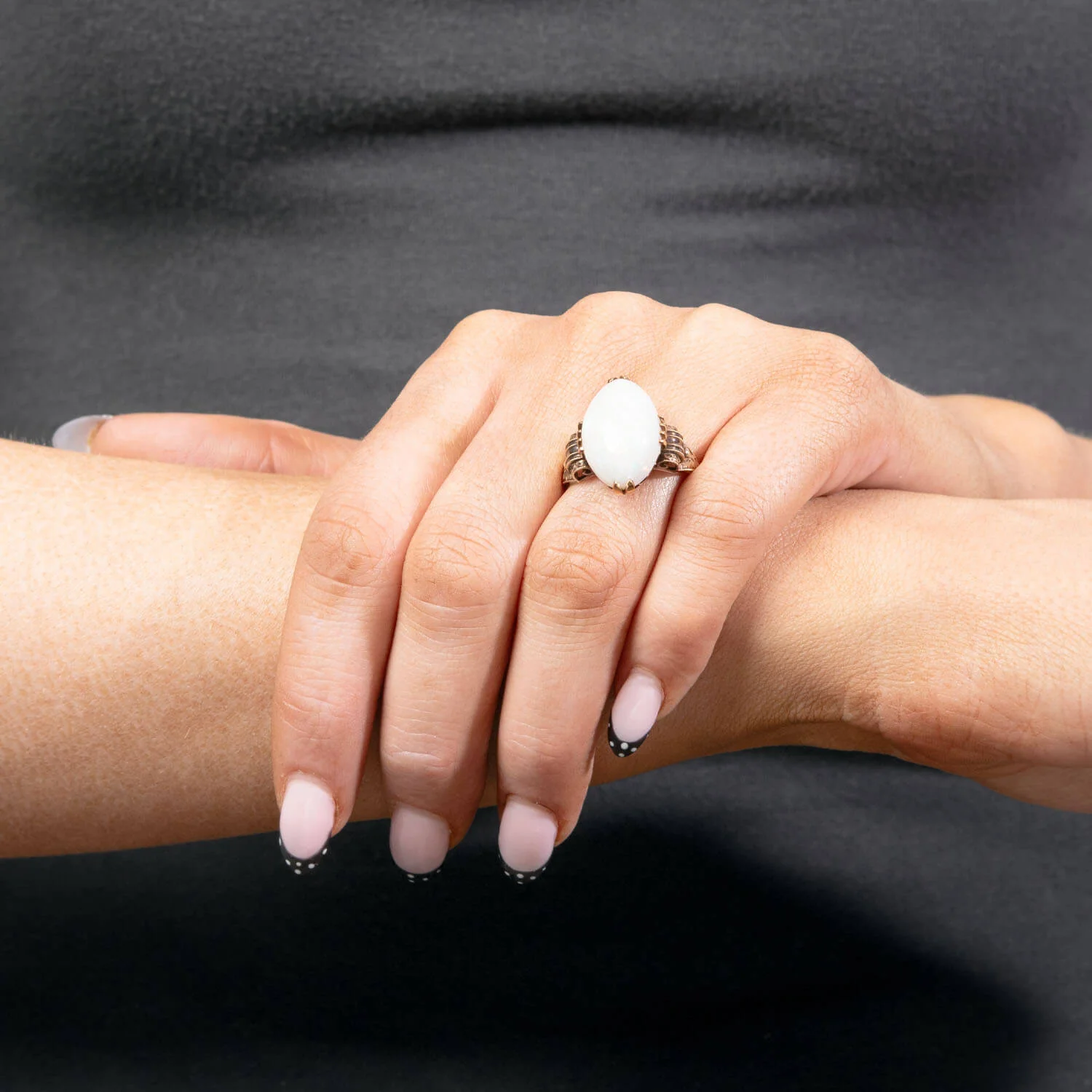 Art Nouveau 18k 10ctw+ Opal Ring - Image 7