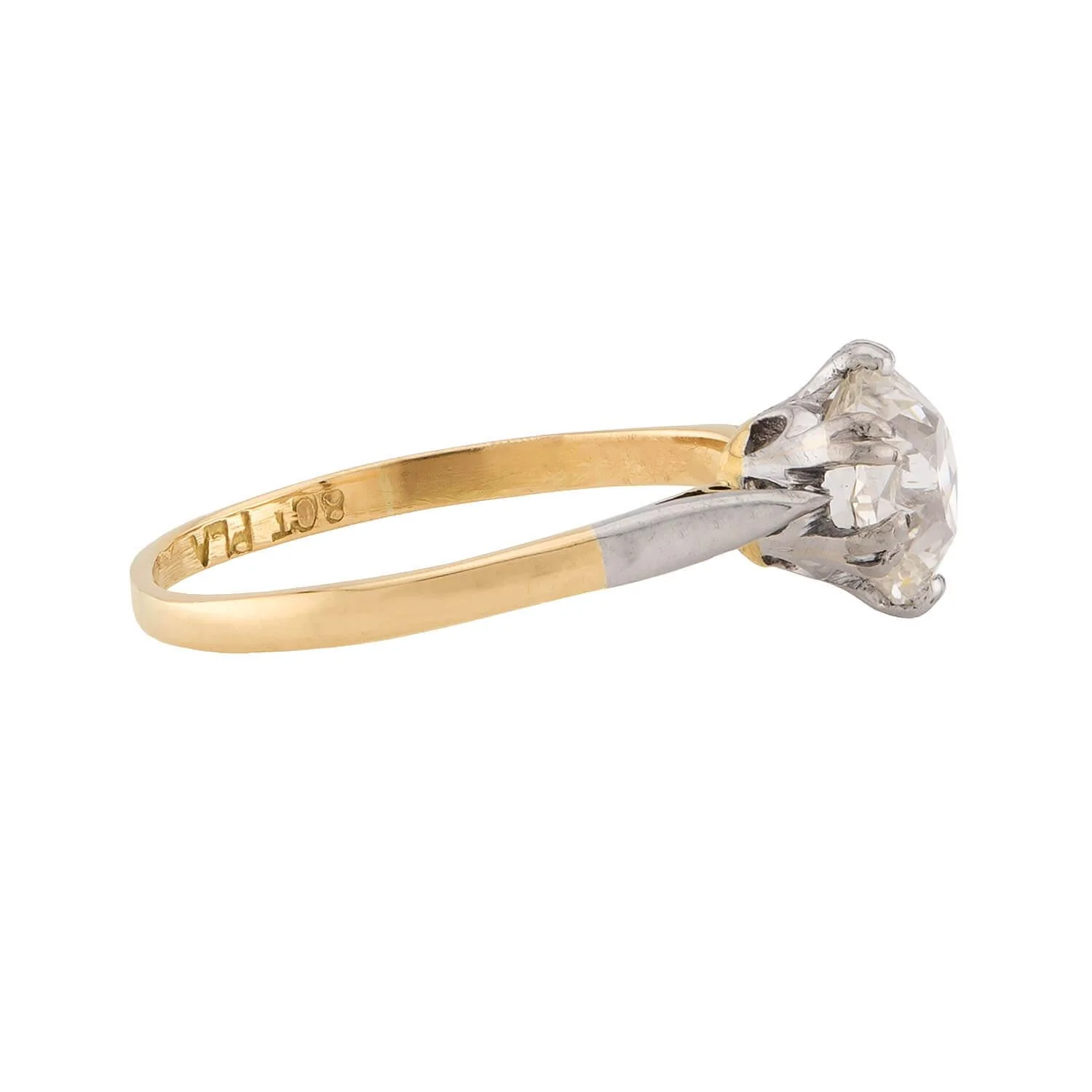 Edwardian 18k/Platinum Diamond Engagement Ring 1.30ct - Image 3