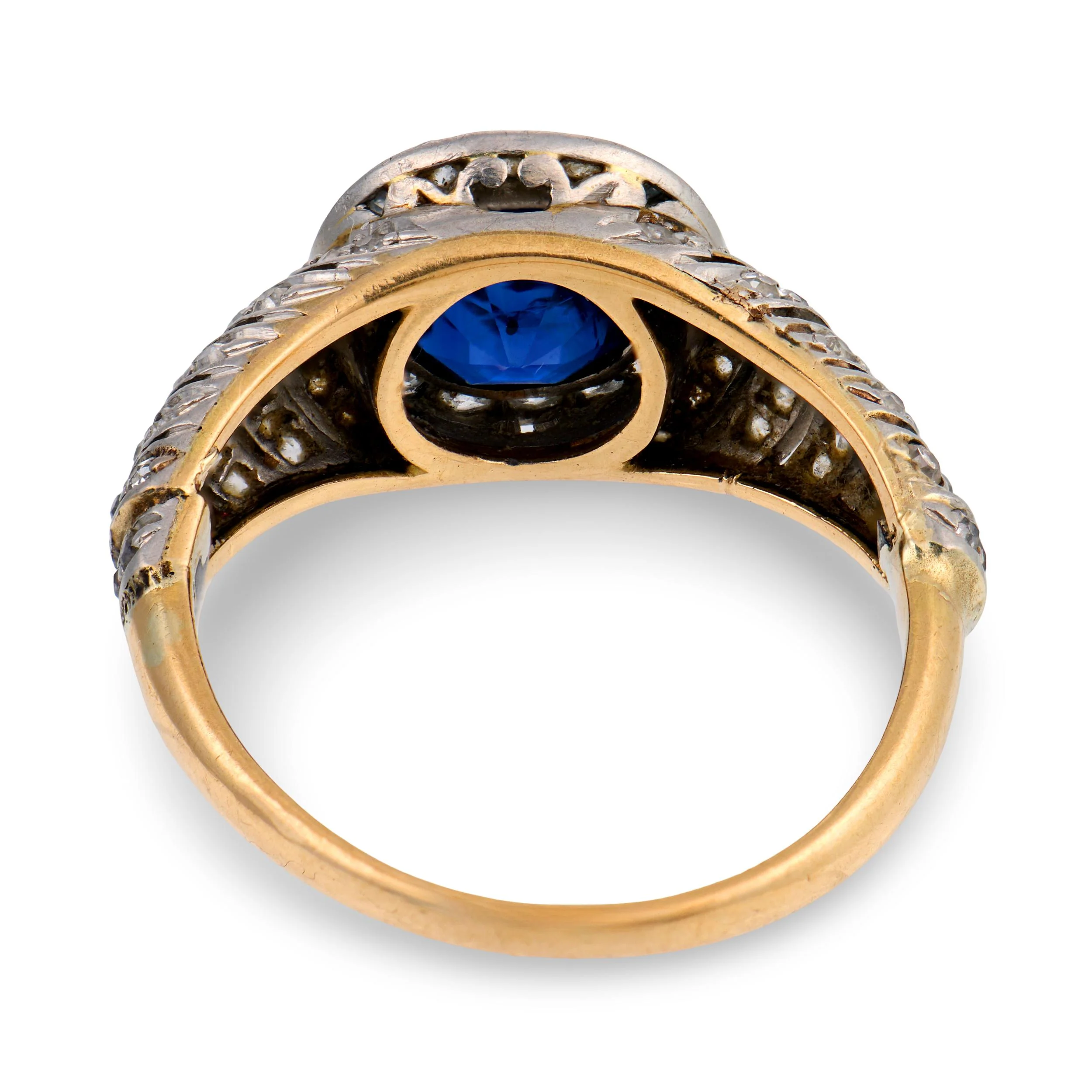 Edwardian 18k/Platinum Sapphire & Diamond Ring - Image 5