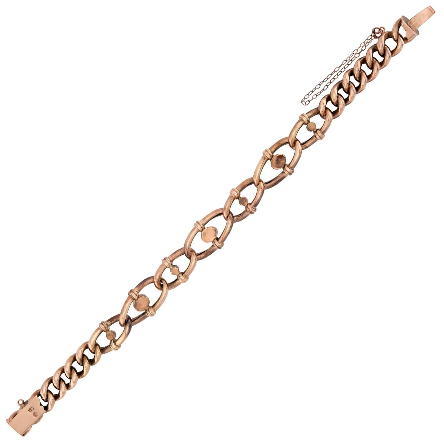 Edwardian 9k Opal & Pearl Link Bracelet - Image 5