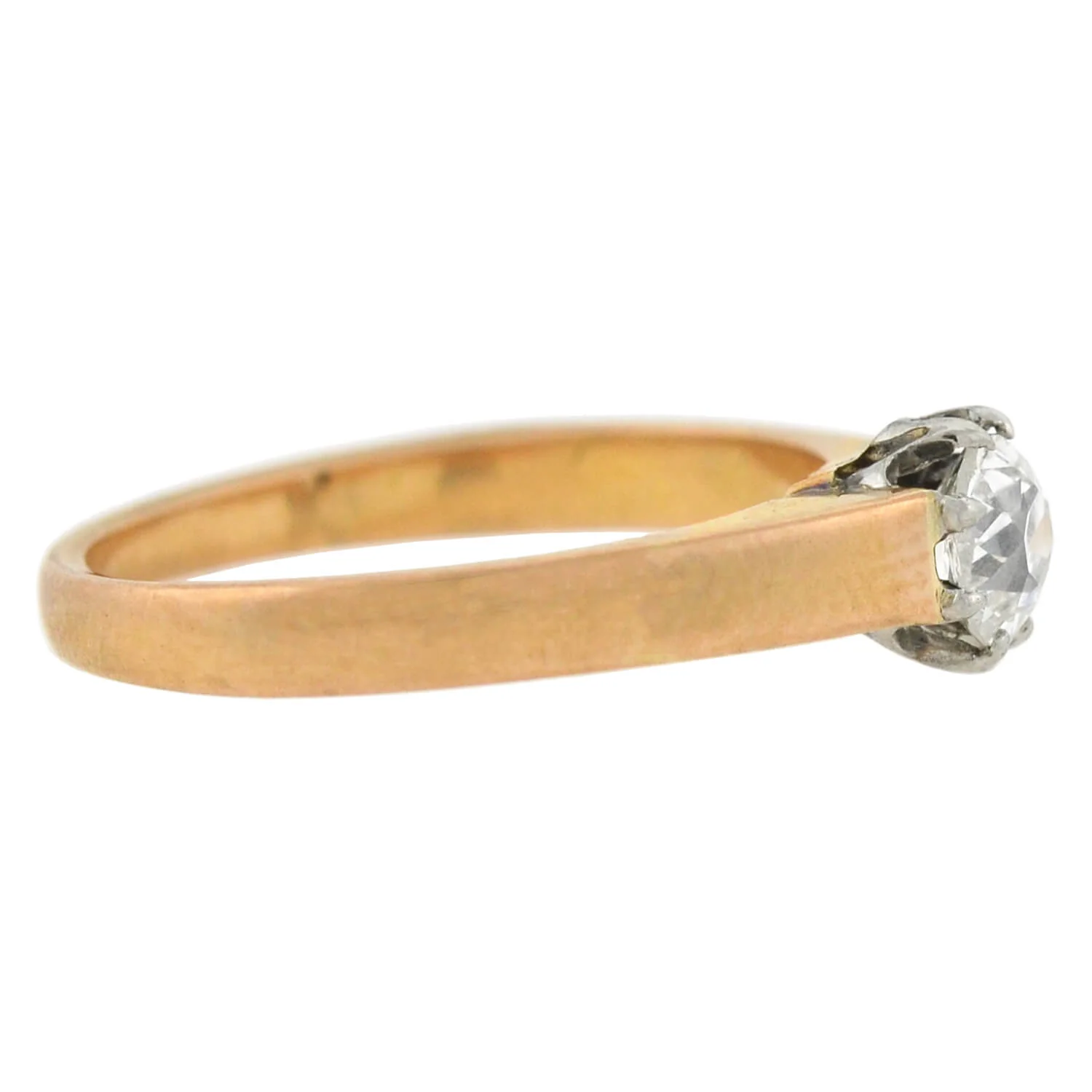 Art Deco French 18kt/Platinum Diamond Solitaire Engagement Ring 0.45ct - Image 2