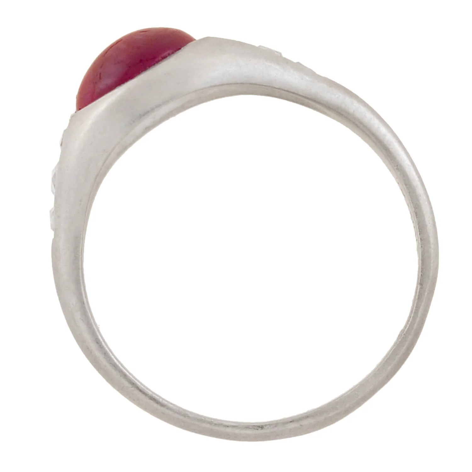 Edwardian Platinum Burmese Ruby + French Cut Diamond Ring 1.50ct center - Image 4