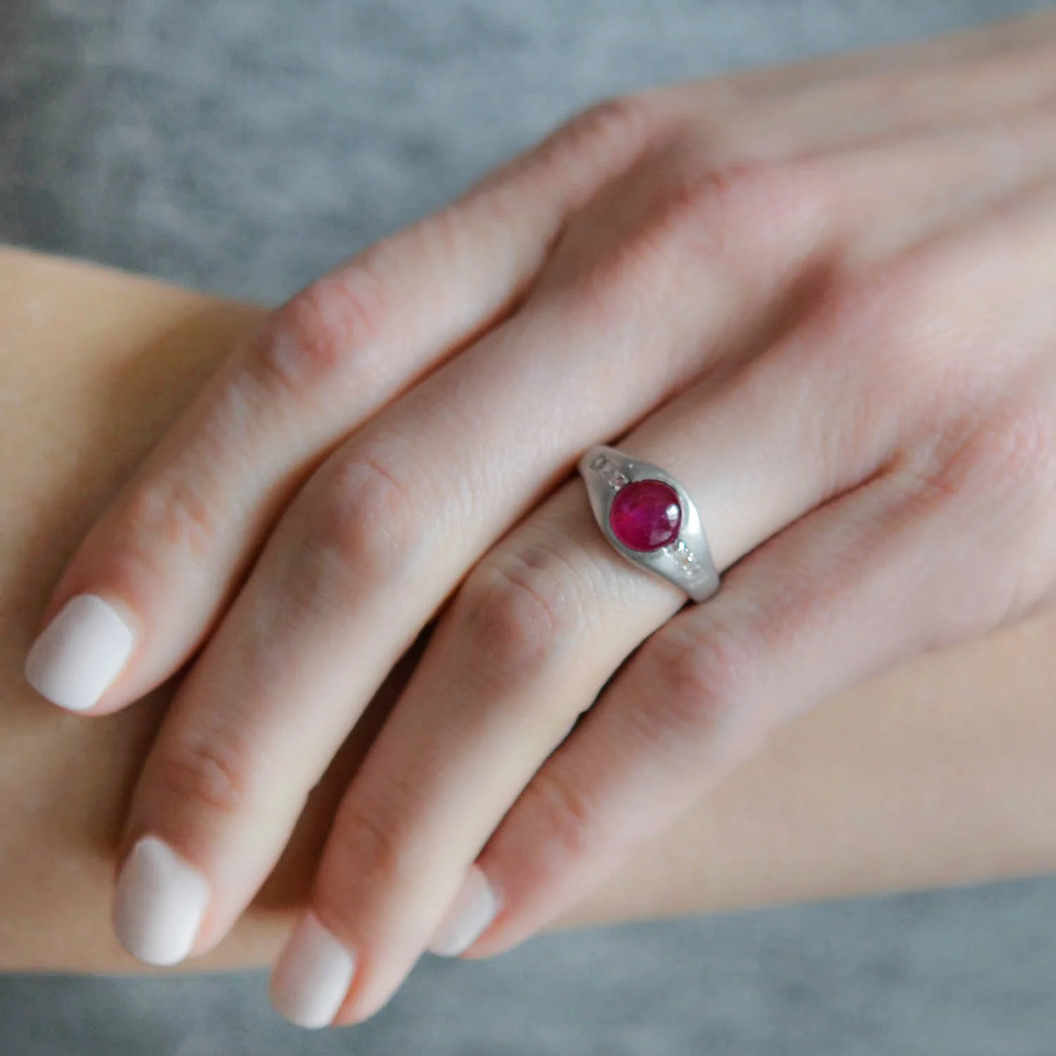 Edwardian Platinum Burmese Ruby + French Cut Diamond Ring 1.50ct center - Image 7