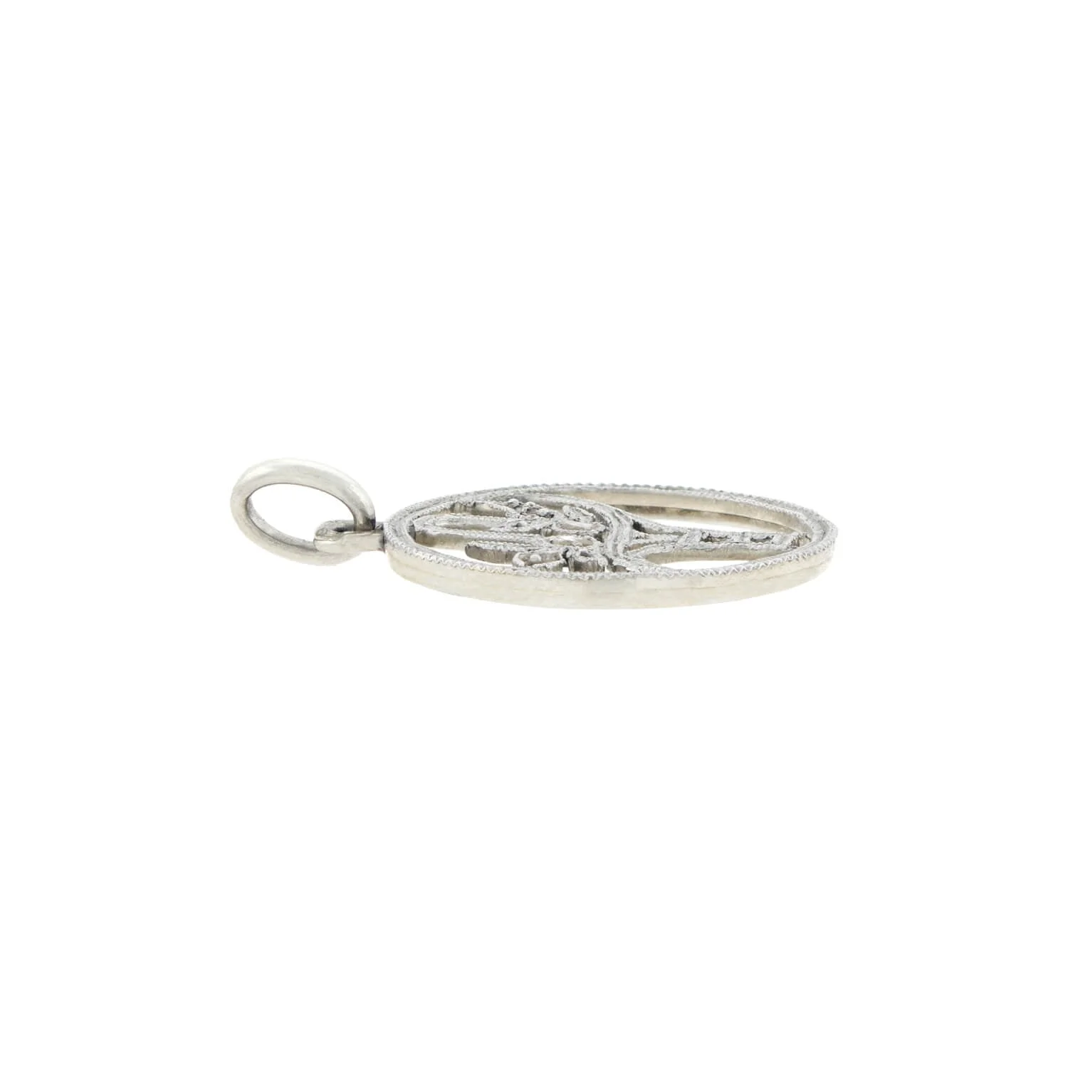 Edwardian Platinum + Rose Cut Diamond Flower Basket Charm - Image 2