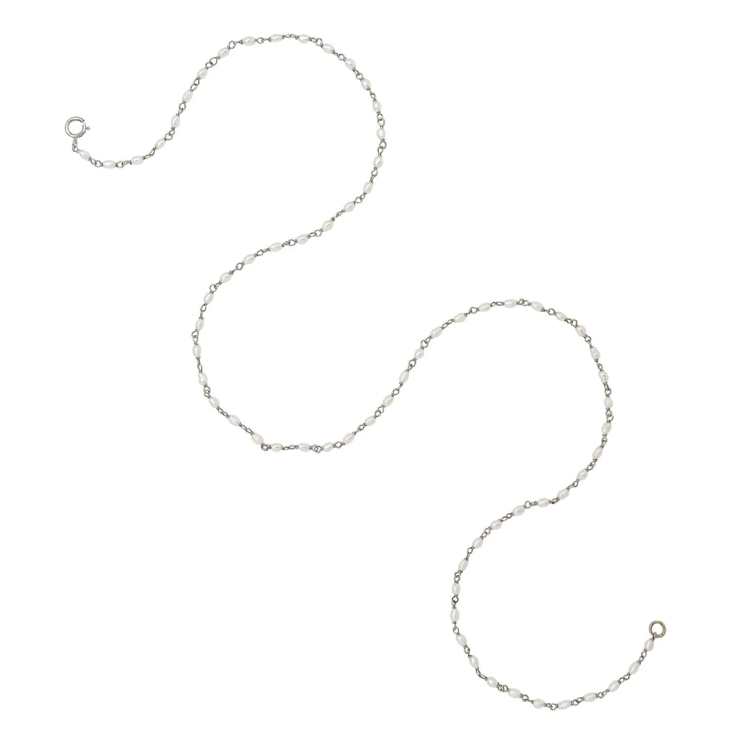 Edwardian Platinum Seed Pearl Necklace - Image 2