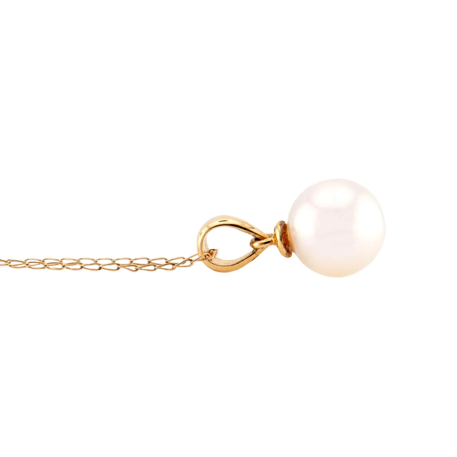 Estate 14k/18k Pearl Pendant Necklace - Image 3