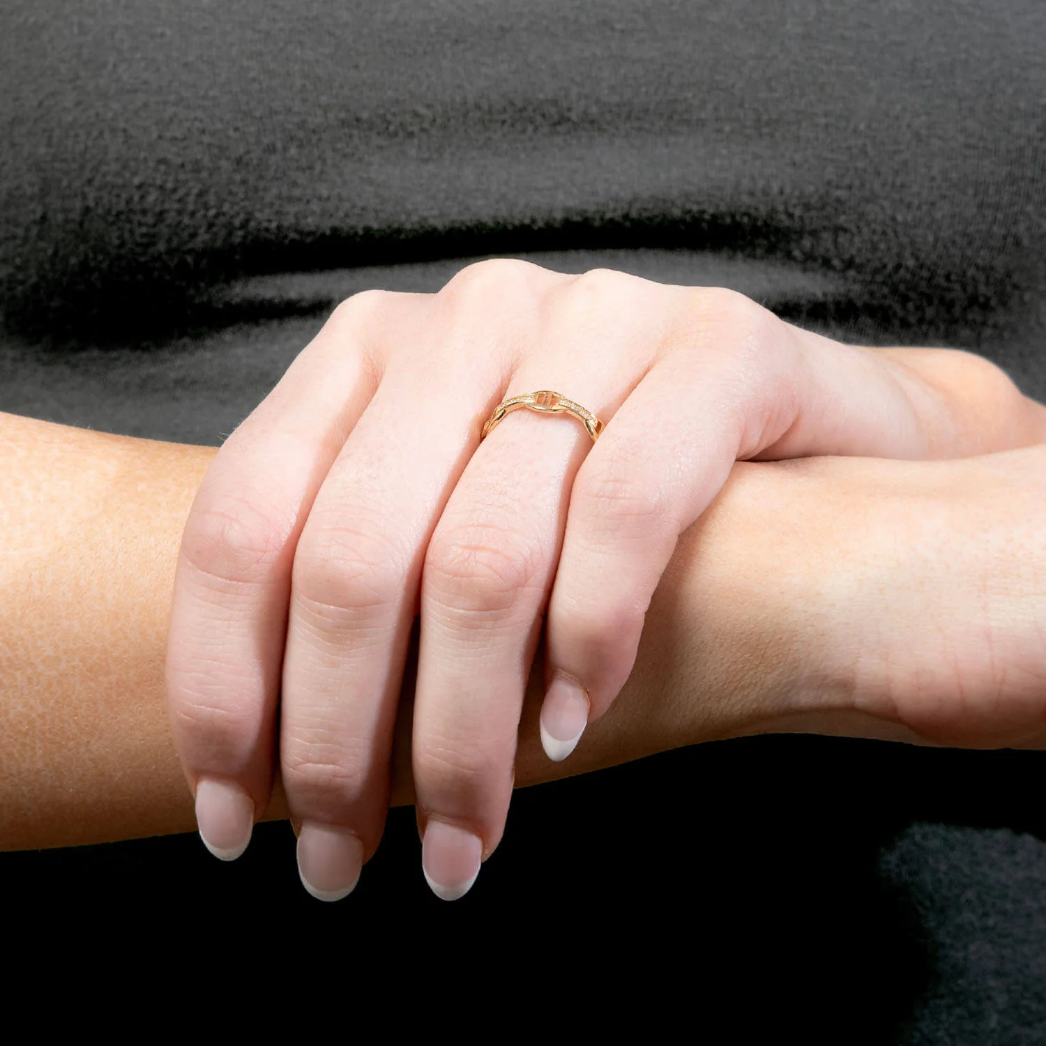 Estate 14k and Diamond Anchor Link Ring - Image 6