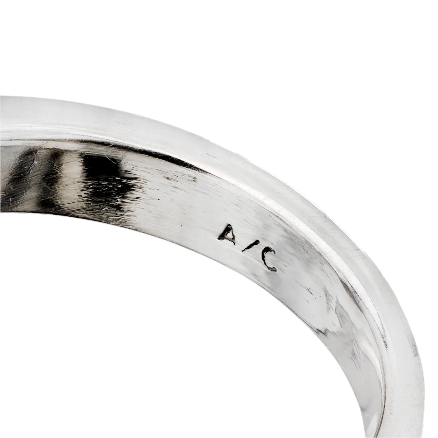 Estate 14k Diamond and Sapphire Three Stone Ring - Image 5