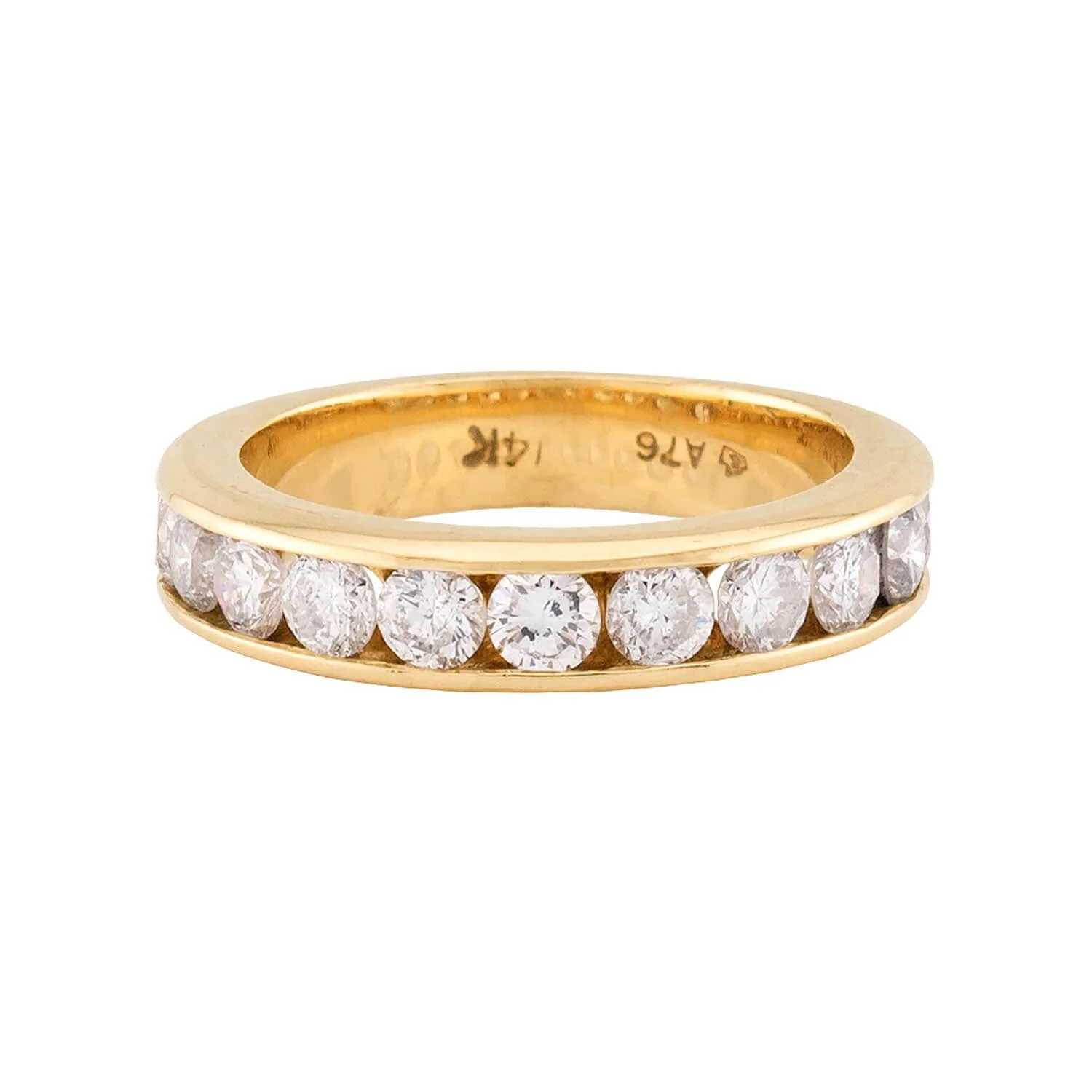 Estate 14k Diamond Half Band - Image 2