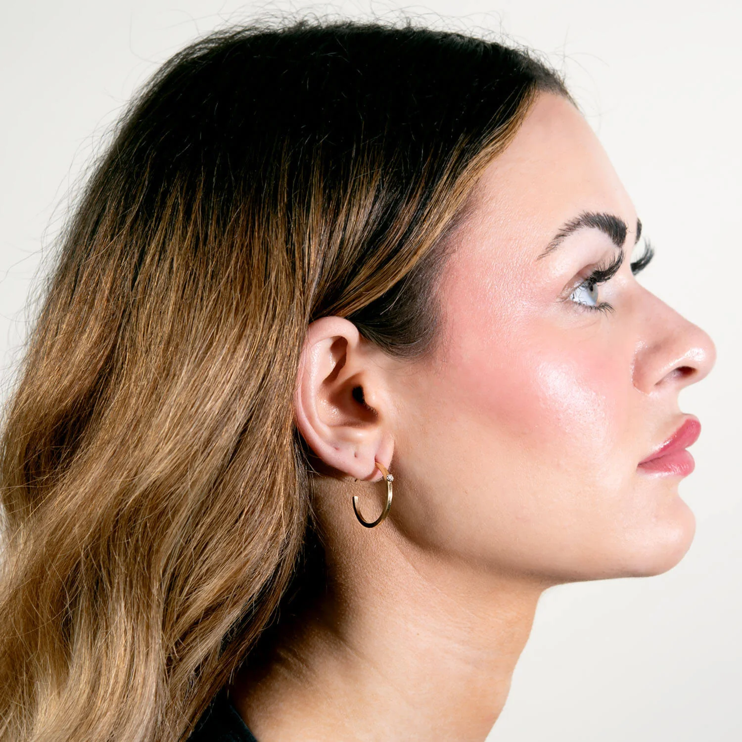 Estate 14k Diamond Hoop Earrings - Image 4