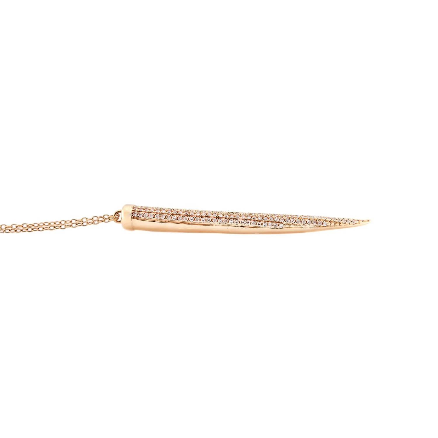 Estate 14k Diamond Horn Pendant Necklace - Image 3
