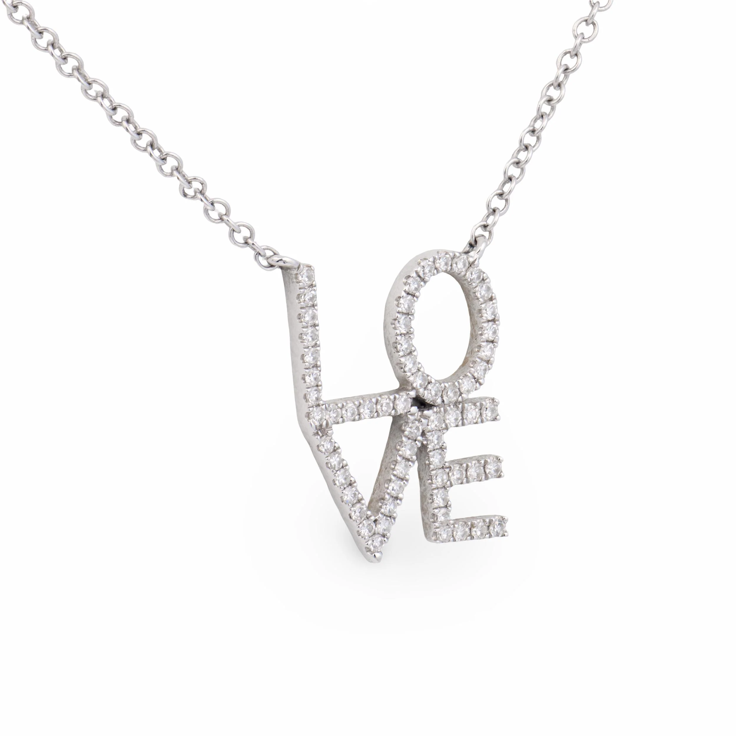 Estate 14k Diamond Love-Motif Pendant Necklace - Image 3