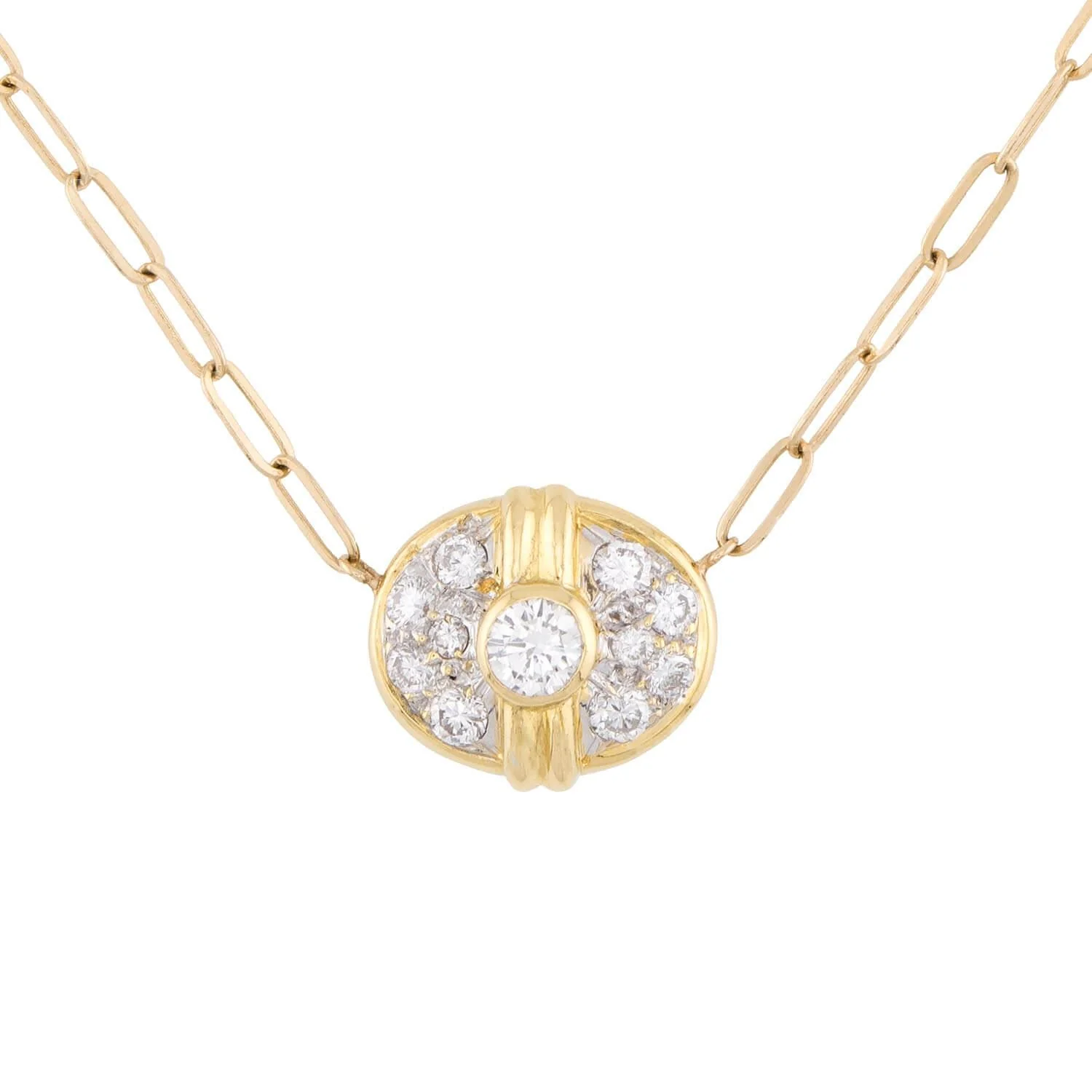 Estate 14k Diamond Pendant Necklace