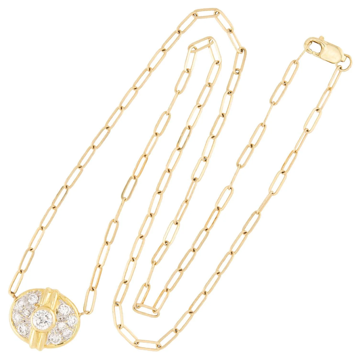 Estate 14k Diamond Pendant Necklace - Image 2