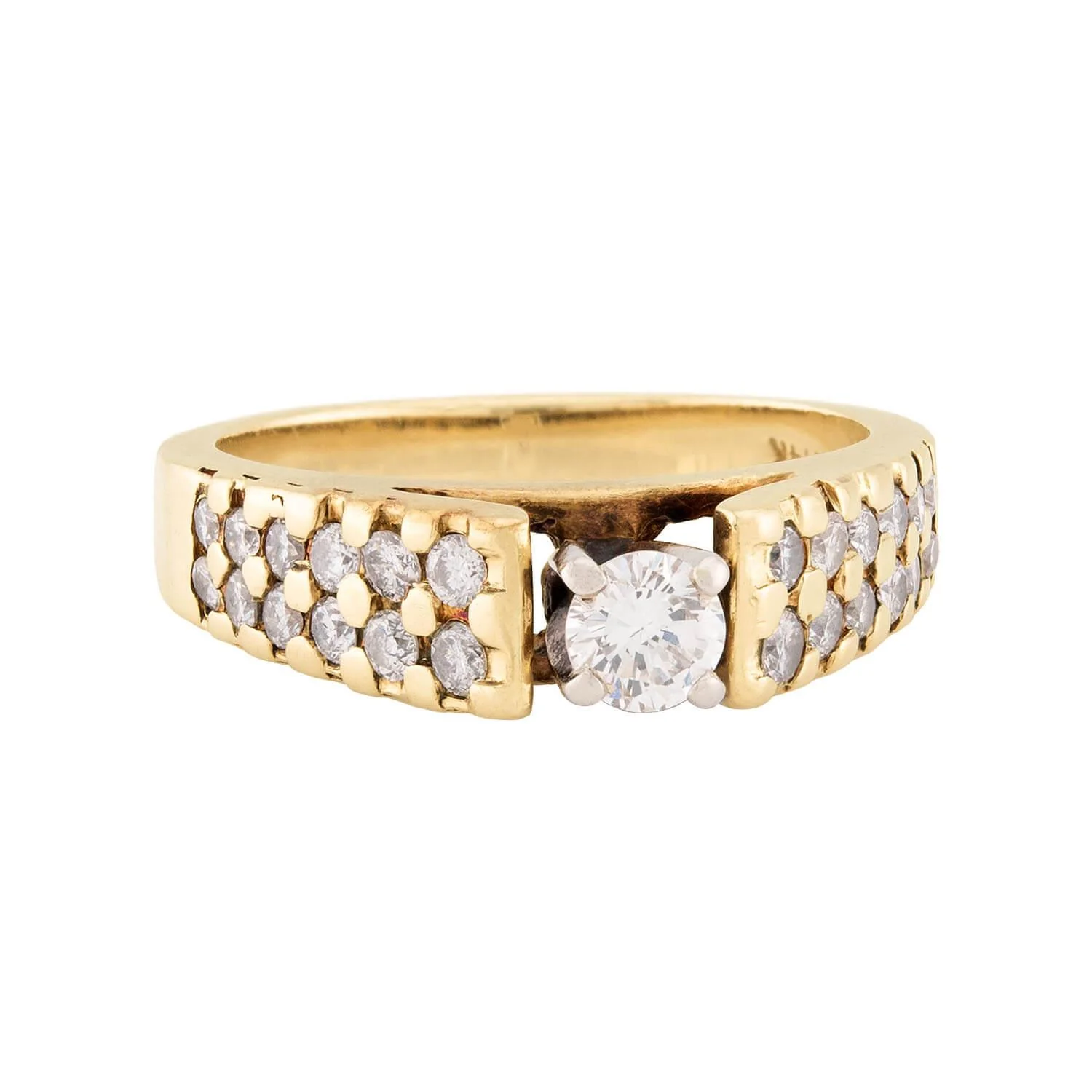 Estate 14k Mixed Metal Diamond Ring - Image 2