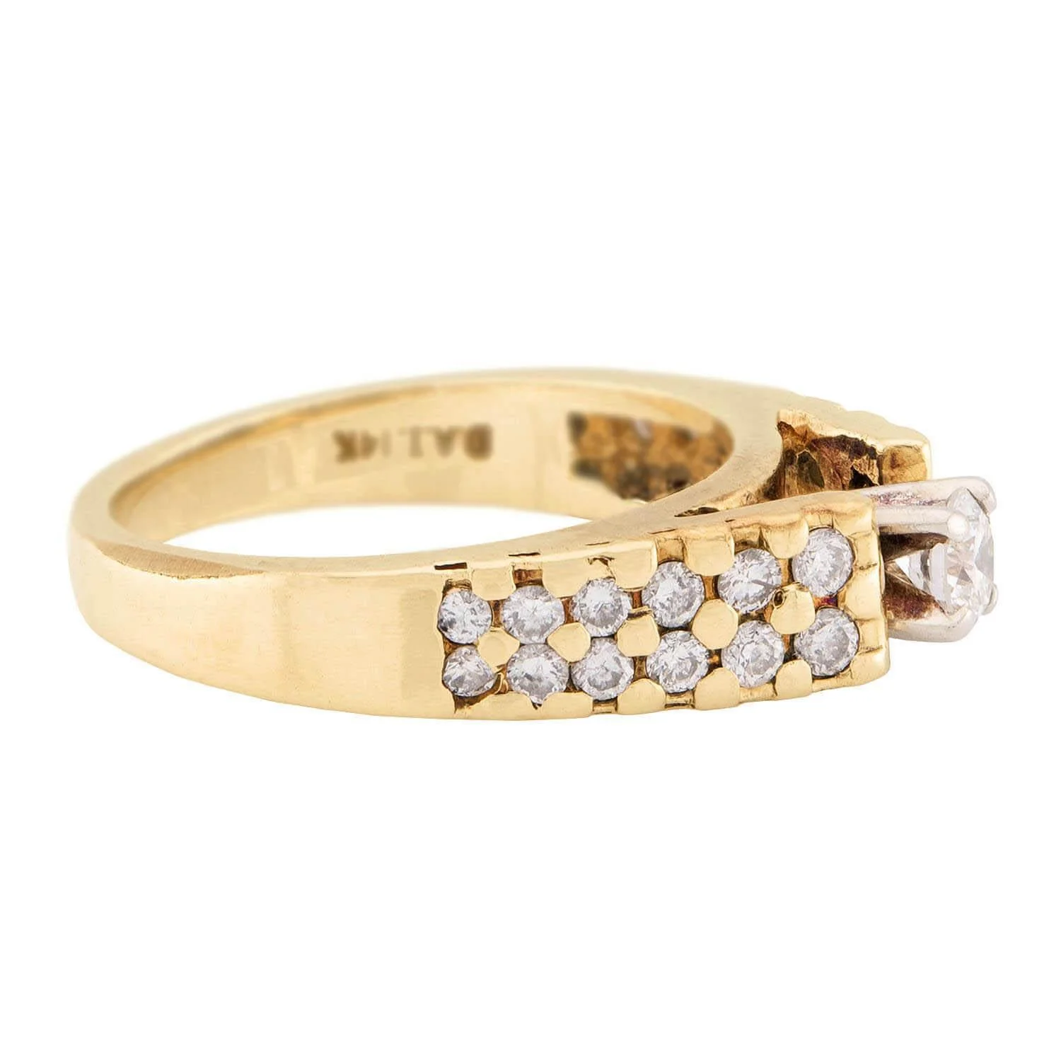 Estate 14k Mixed Metal Diamond Ring - Image 3