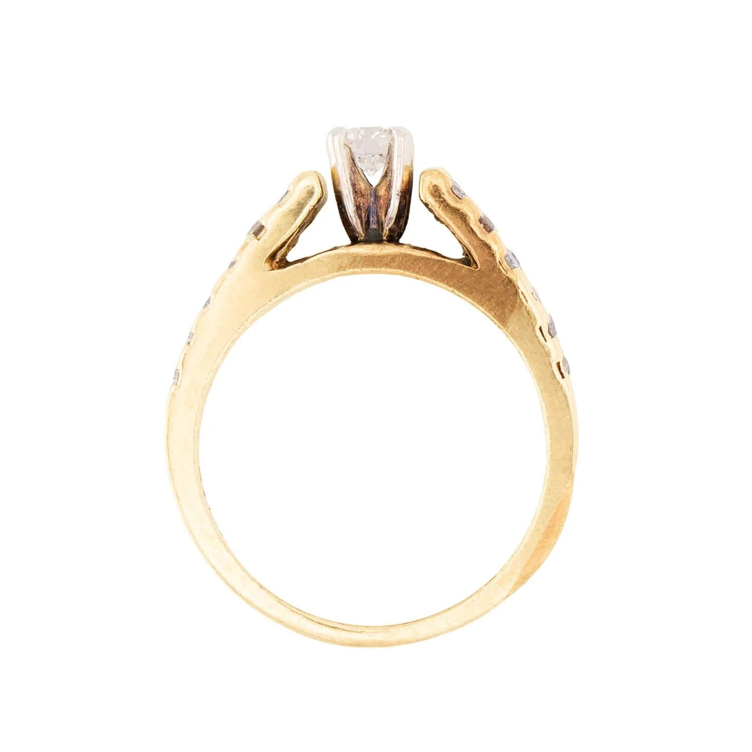 Estate 14k Mixed Metal Diamond Ring - Image 4