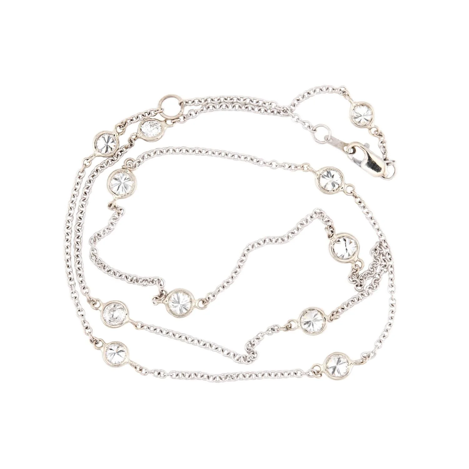 Estate 14k "Diamonds-by-the-Yard" Chain Necklace - Image 3