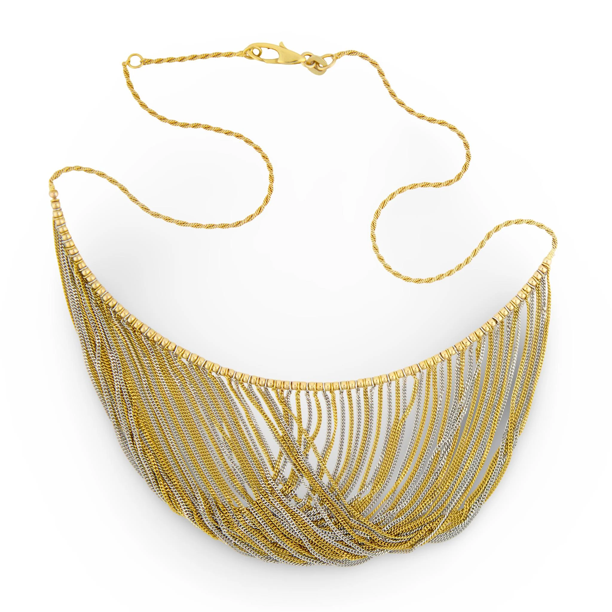 Estate 14k Mixed Metal Collar Necklace - Image 3