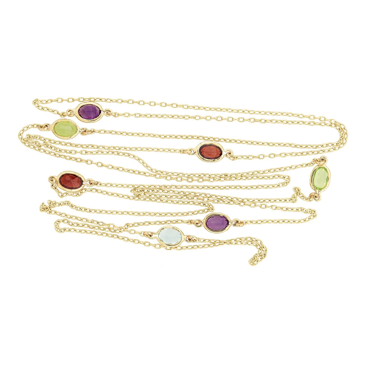 Estate 14k Multi Stone Necklace - Image 4