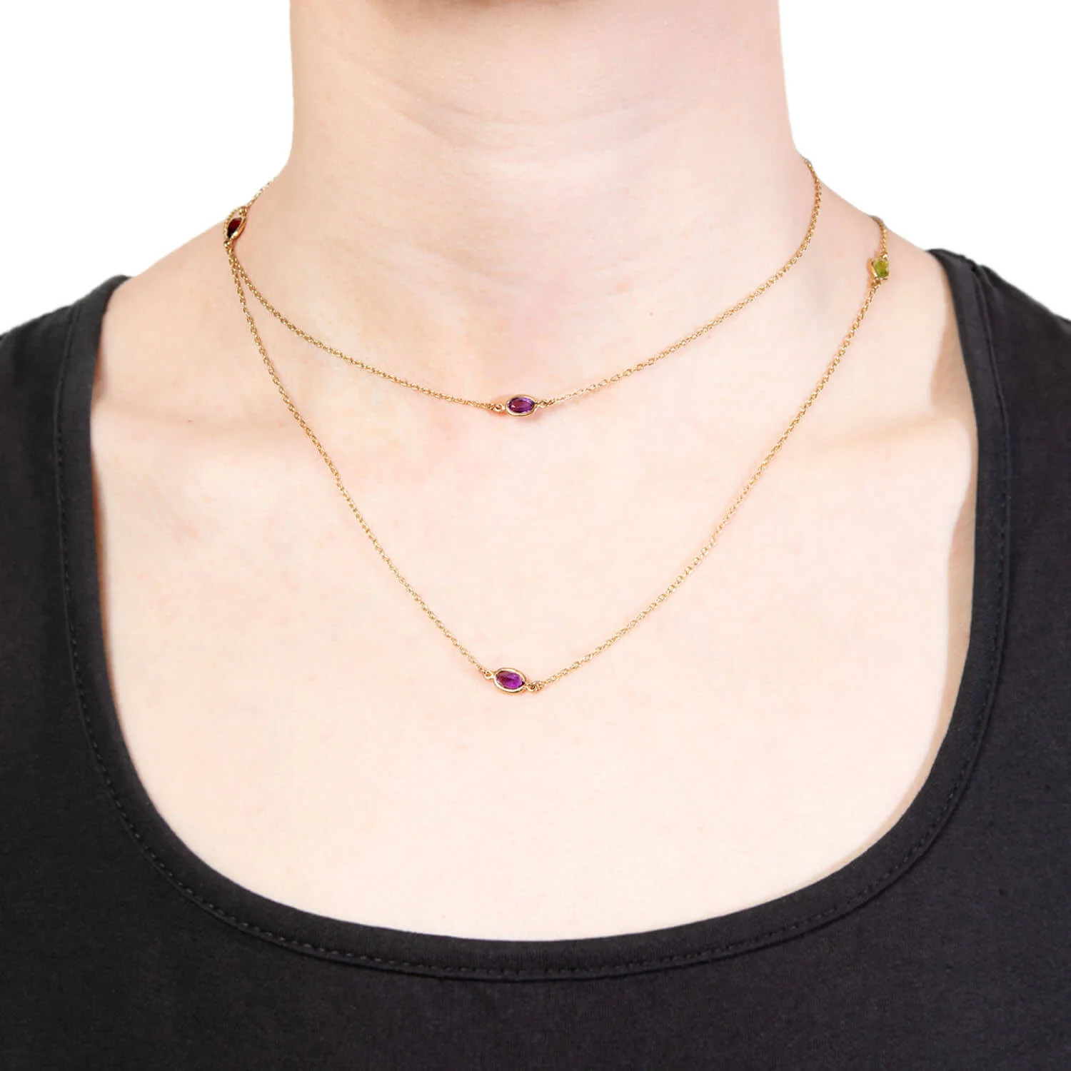 Estate 14k Multi Stone Necklace - Image 5