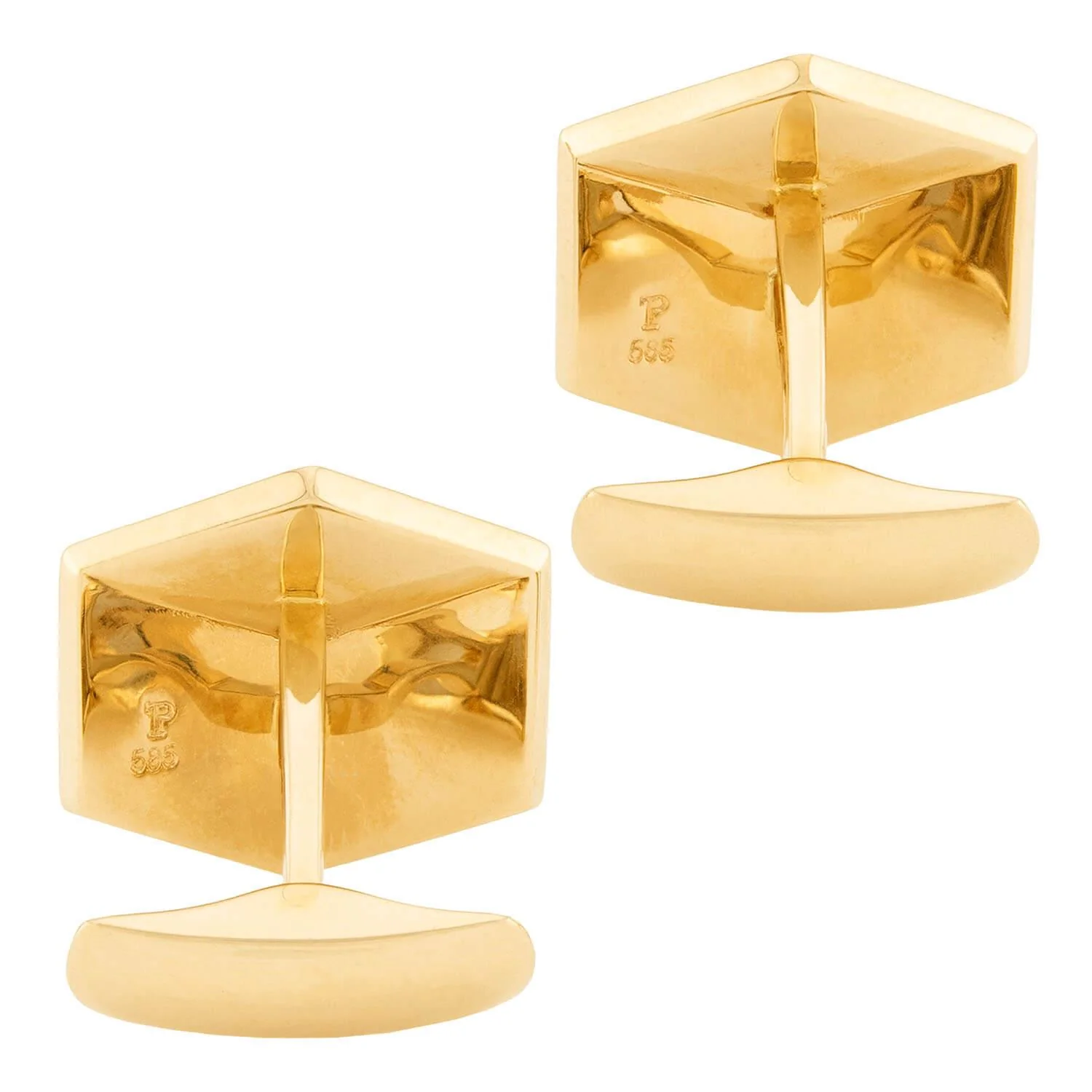 Estate 14k Onyx Cube Motif Cufflinks - Image 3