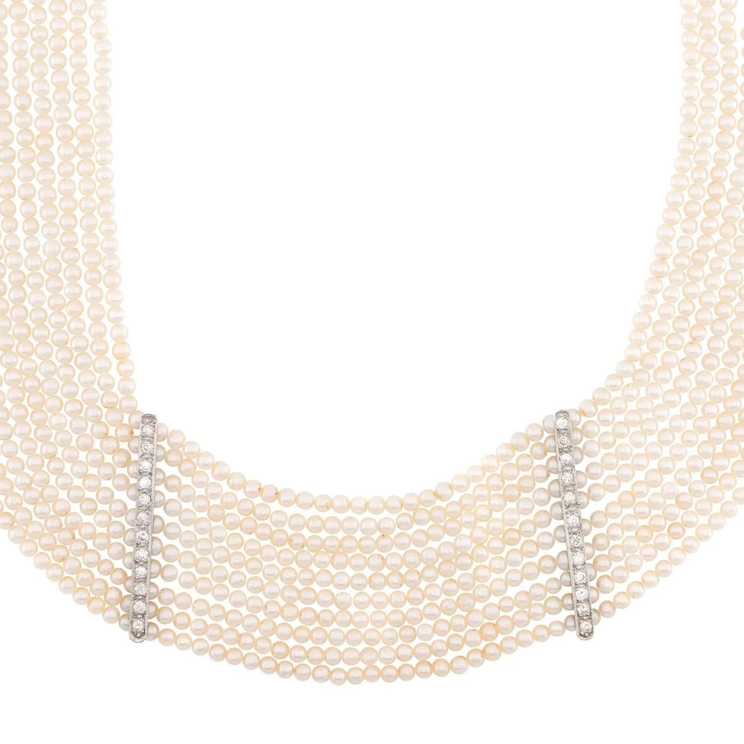 Estate 14k Pearl and Diamond Choker and Bracelet Set - Image 7