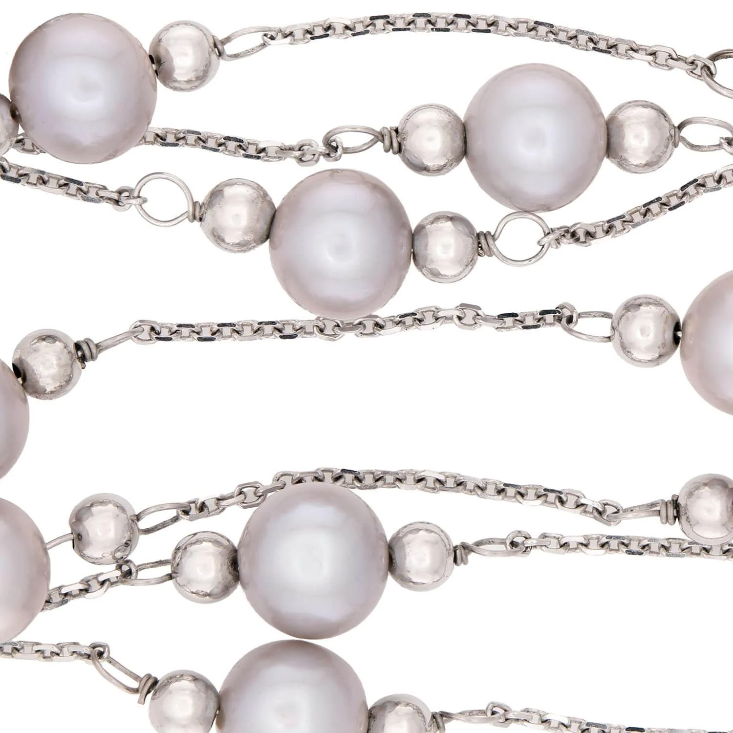Estate 14k Pearl Chain Necklace - Image 3