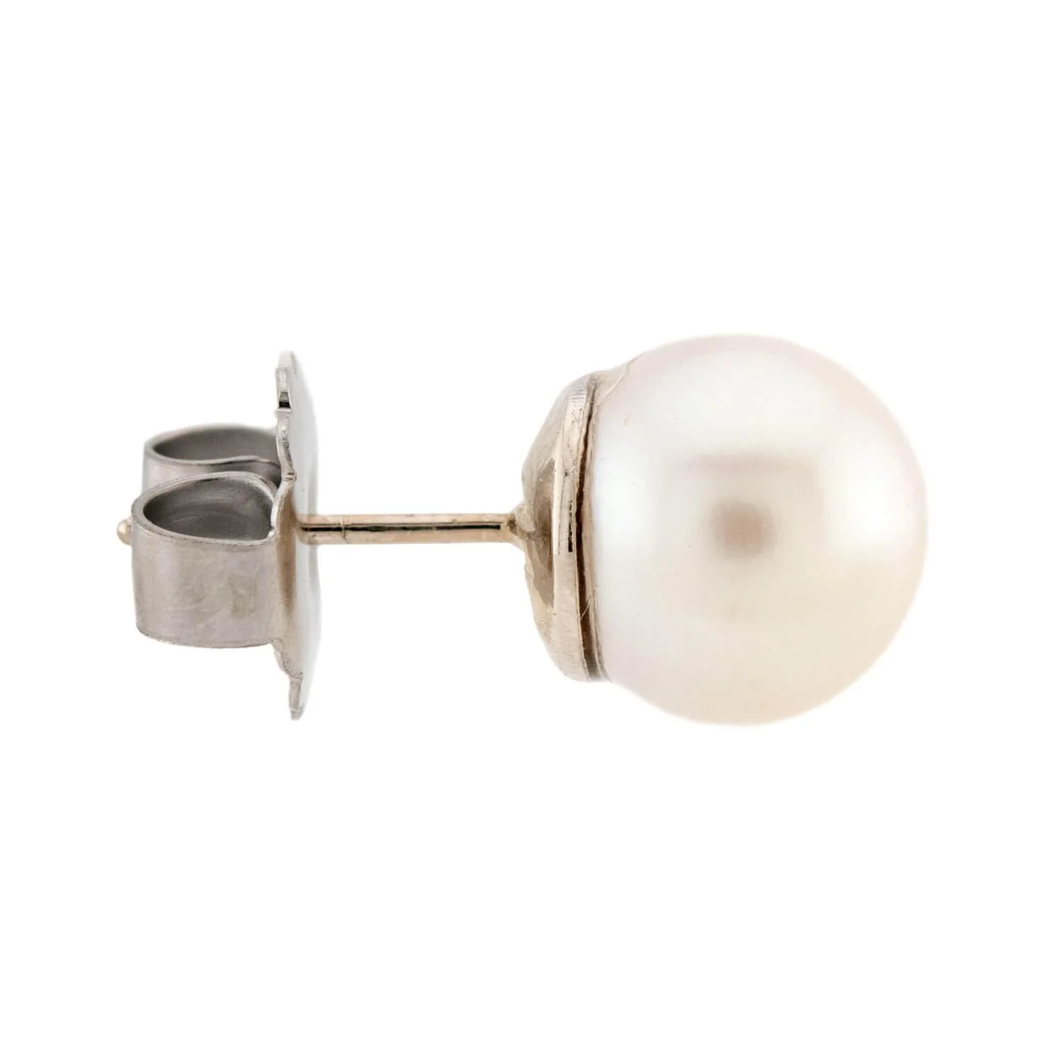 Estate 14k Pearl Stud Earrings 13mm - Image 2